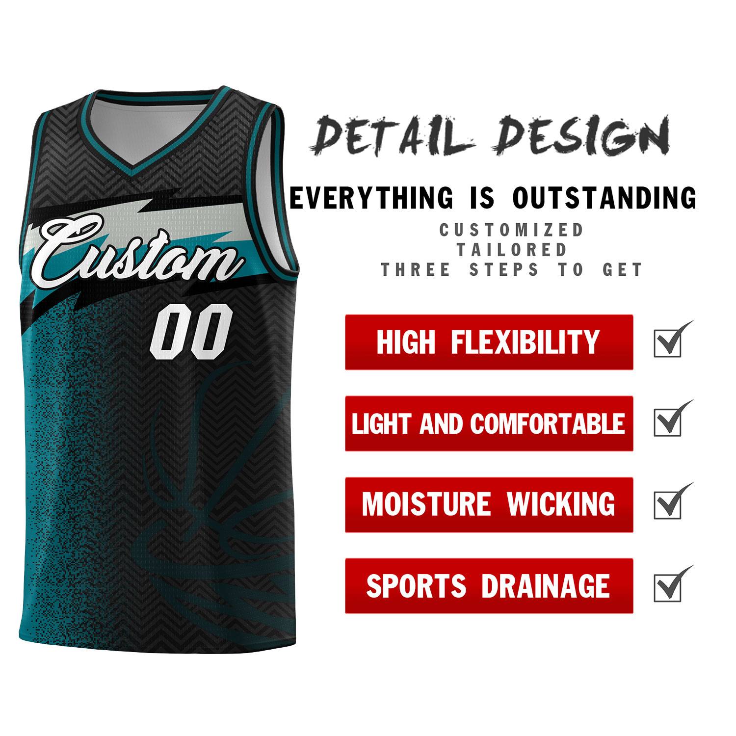 Custom Black Dot Scatter Graffiti Pattern Sports Uniform Basketball Jersey