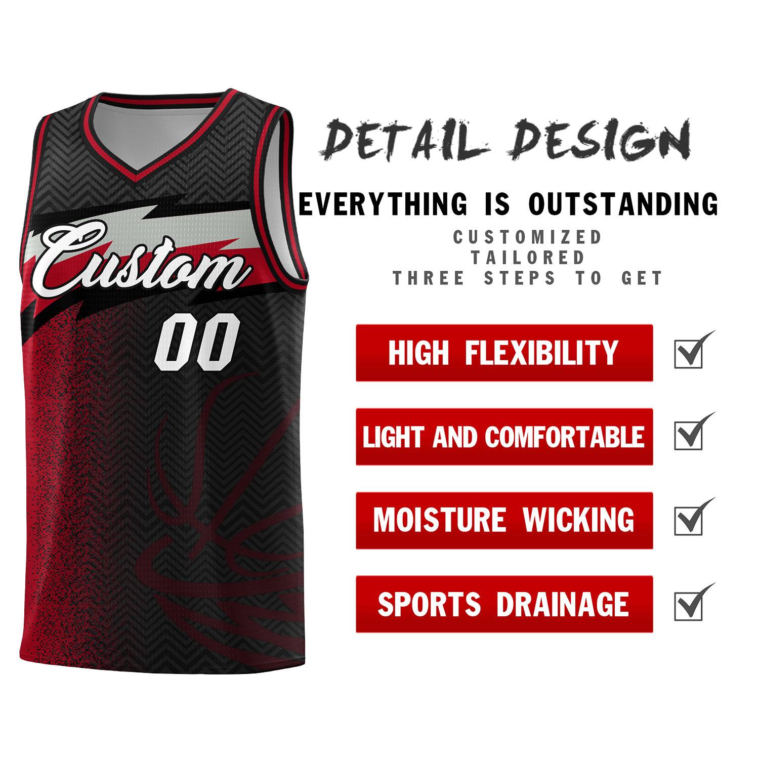 Custom Black Dot Scatter Graffiti Pattern Sports Uniform Basketball Jersey