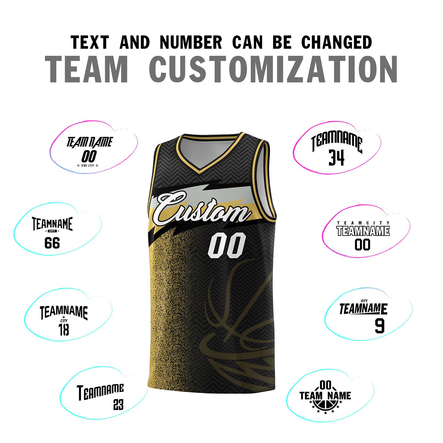 Custom Black Dot Scatter Graffiti Pattern Sports Uniform Basketball Jersey