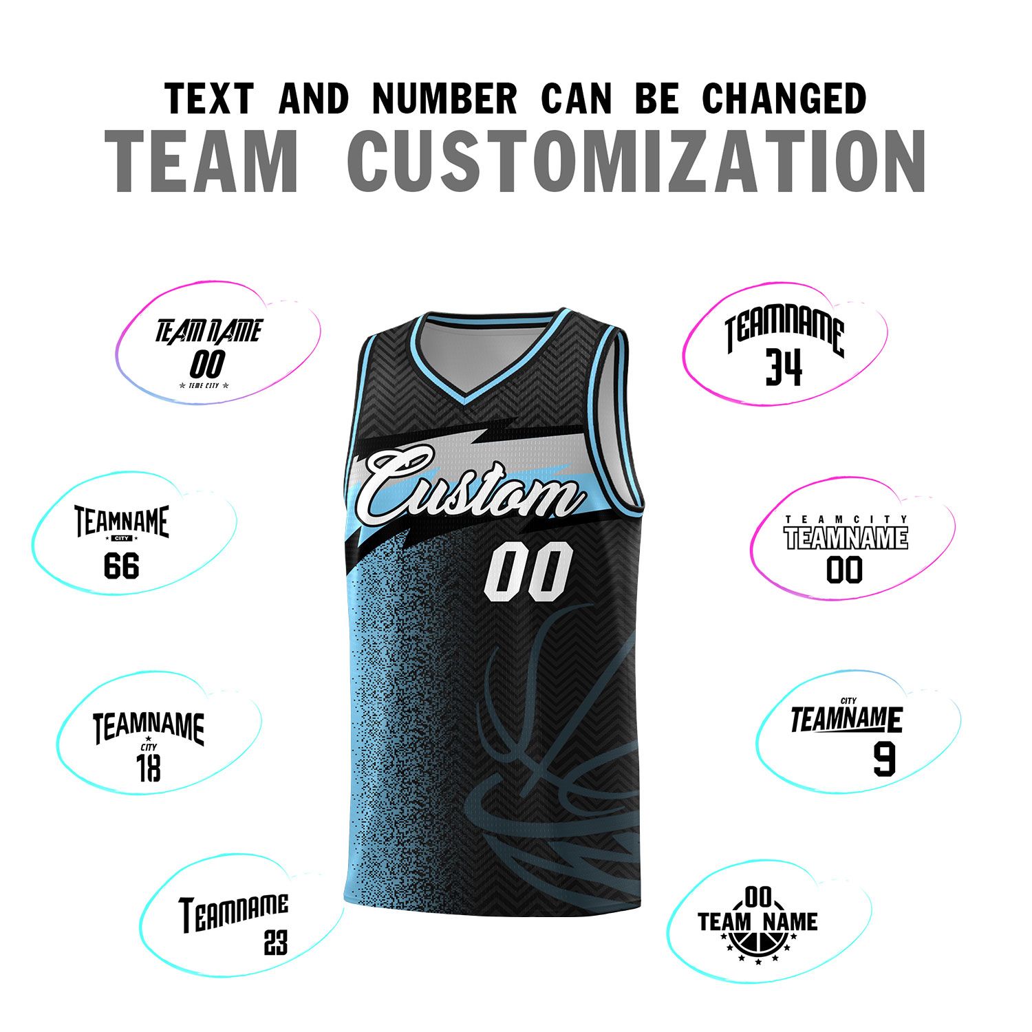 Custom Black Dot Scatter Graffiti Pattern Sports Uniform Basketball Jersey