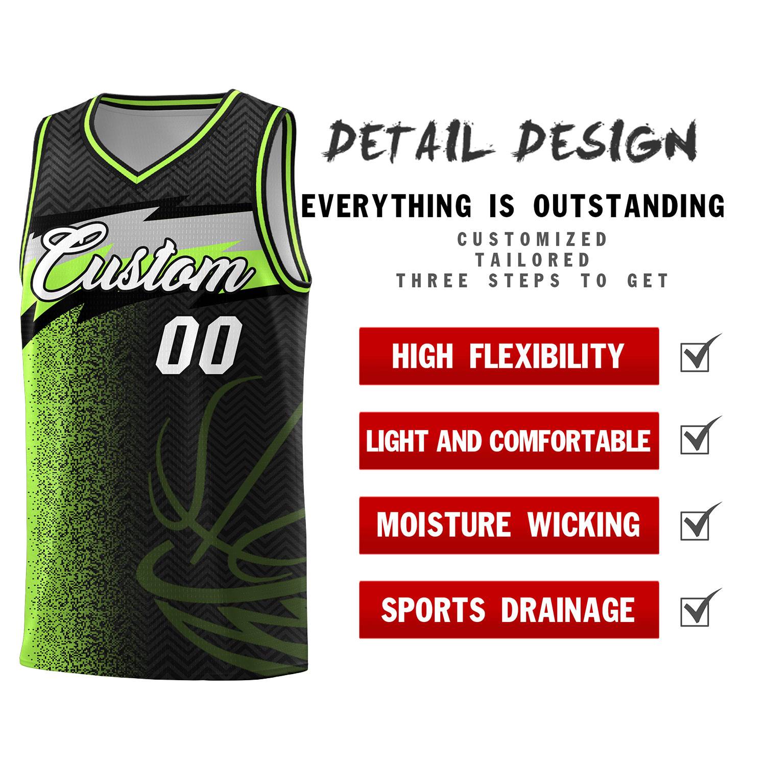 Custom Black Dot Scatter Graffiti Pattern Sports Uniform Basketball Jersey