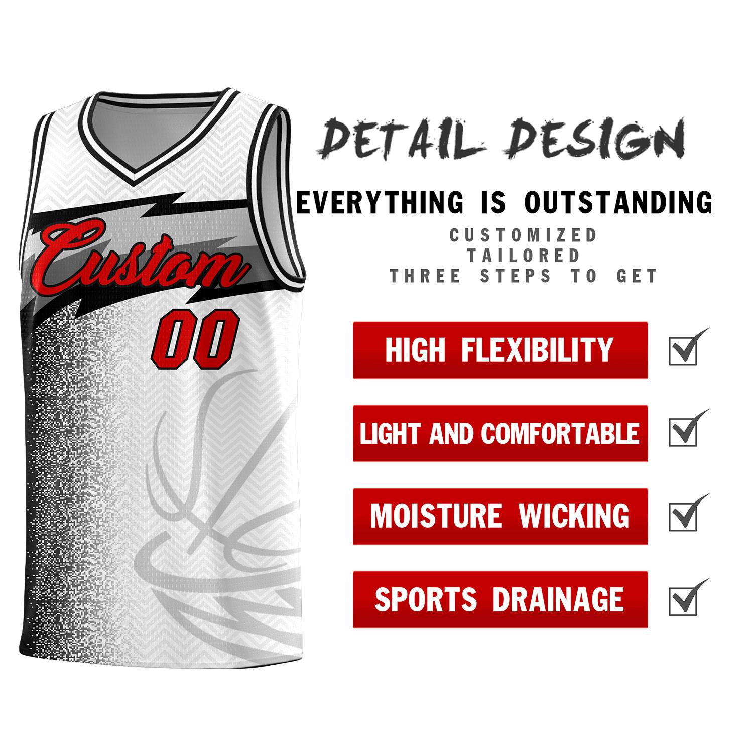 Custom White Dot Scatter Graffiti Pattern Sports Uniform Basketball Jersey