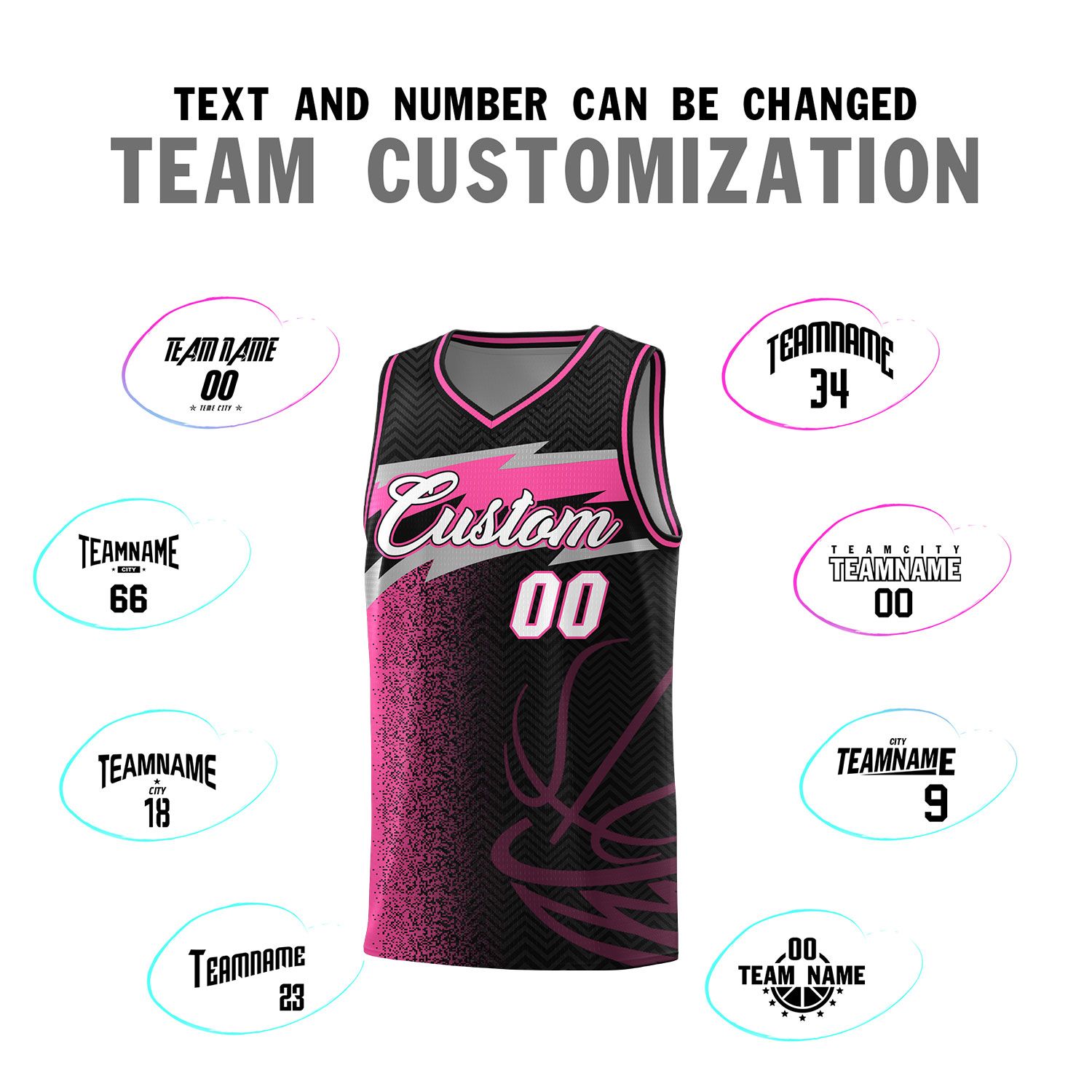 Custom Black Dot Scatter Graffiti Pattern Sports Uniform Basketball Jersey