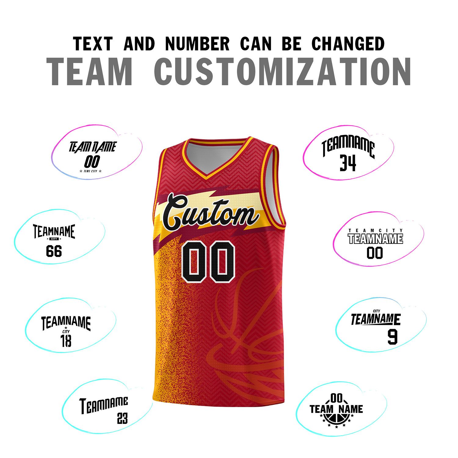 Custom Red Dot Scatter Graffiti Pattern Sports Uniform Basketball Jersey