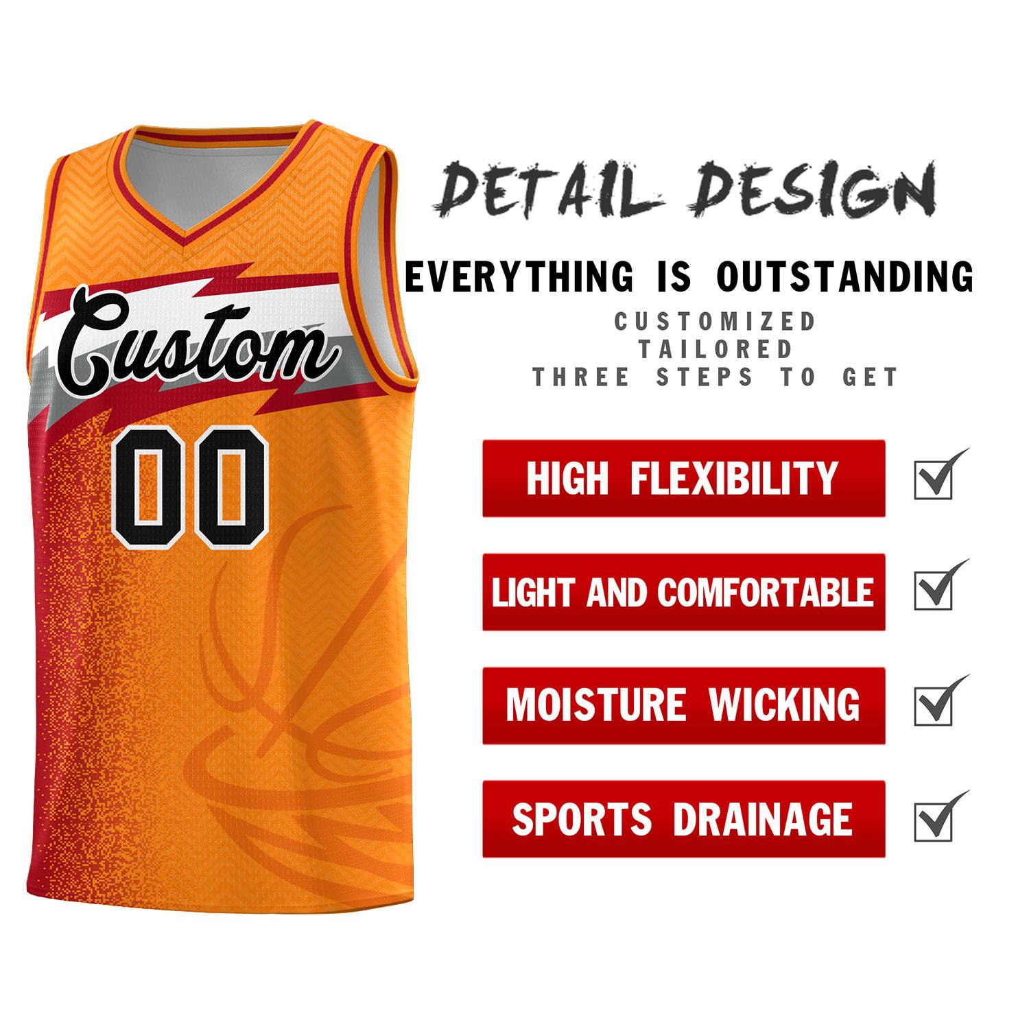 Custom Broncos Orange Dot Scatter Graffiti Pattern Sports Uniform Basketball Jersey