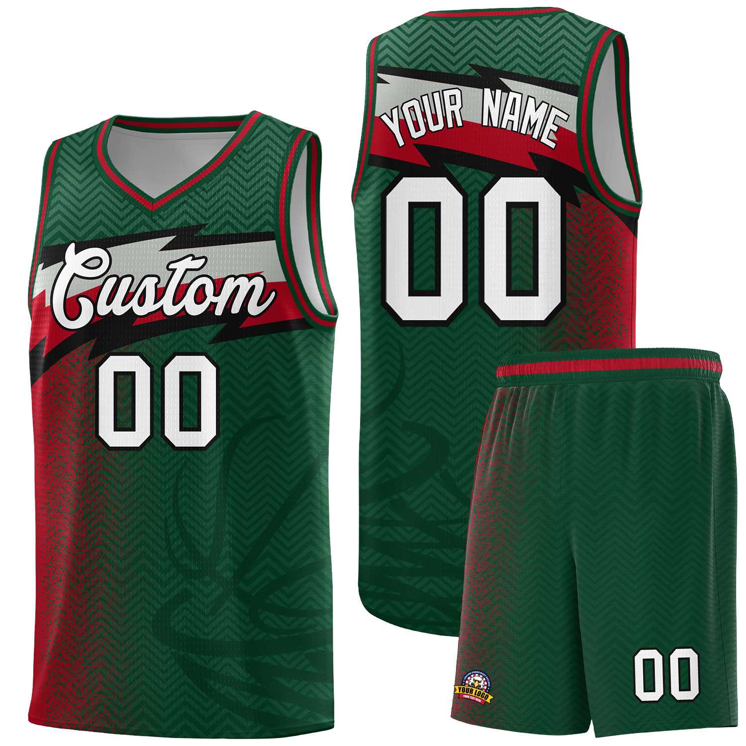 Custom Kelly Green Dot Scatter Graffiti Pattern Sports Uniform Basketball Jersey