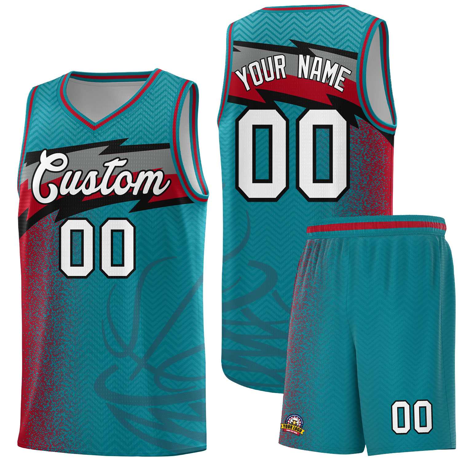 Custom Aqua Dot Scatter Graffiti Pattern Sports Uniform Basketball Jersey