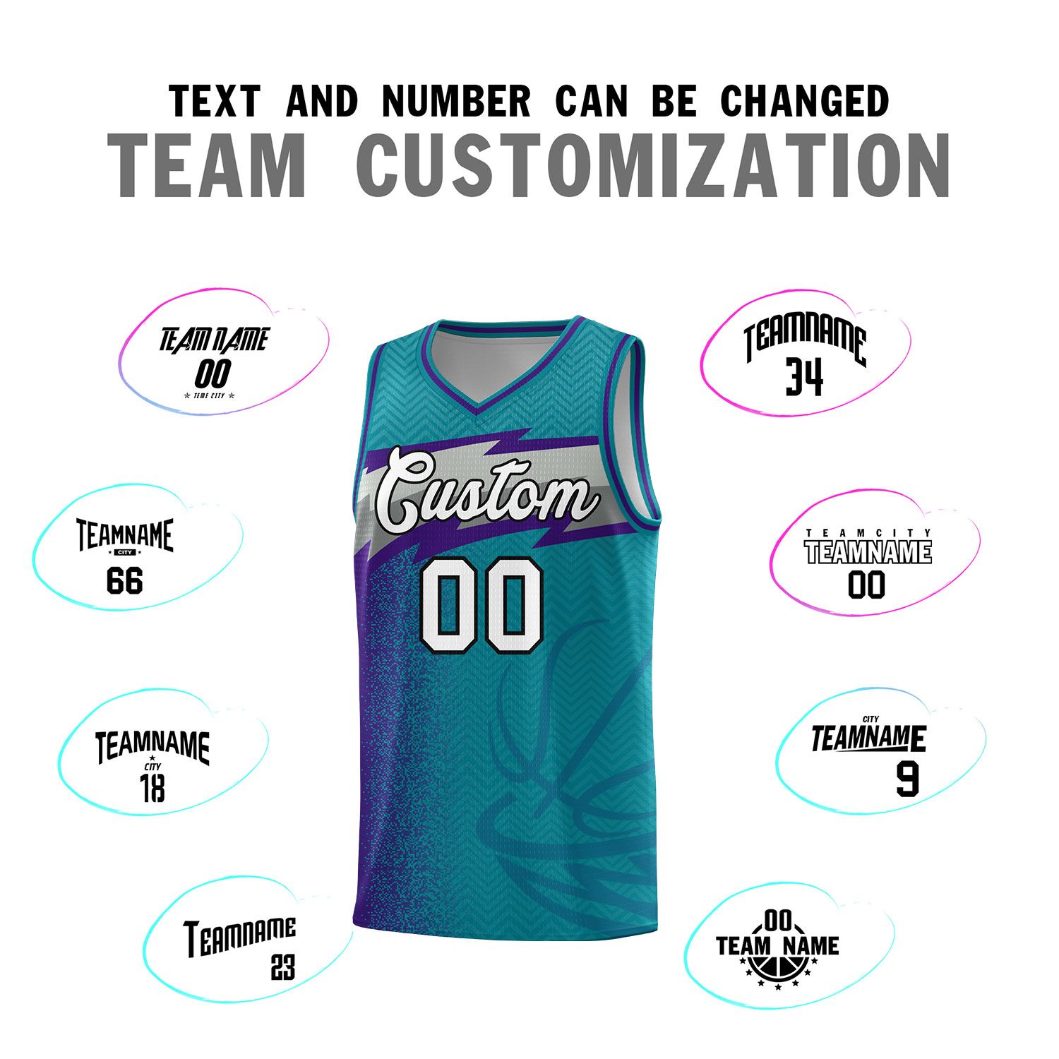 Custom Aqua Dot Scatter Graffiti Pattern Sports Uniform Basketball Jersey