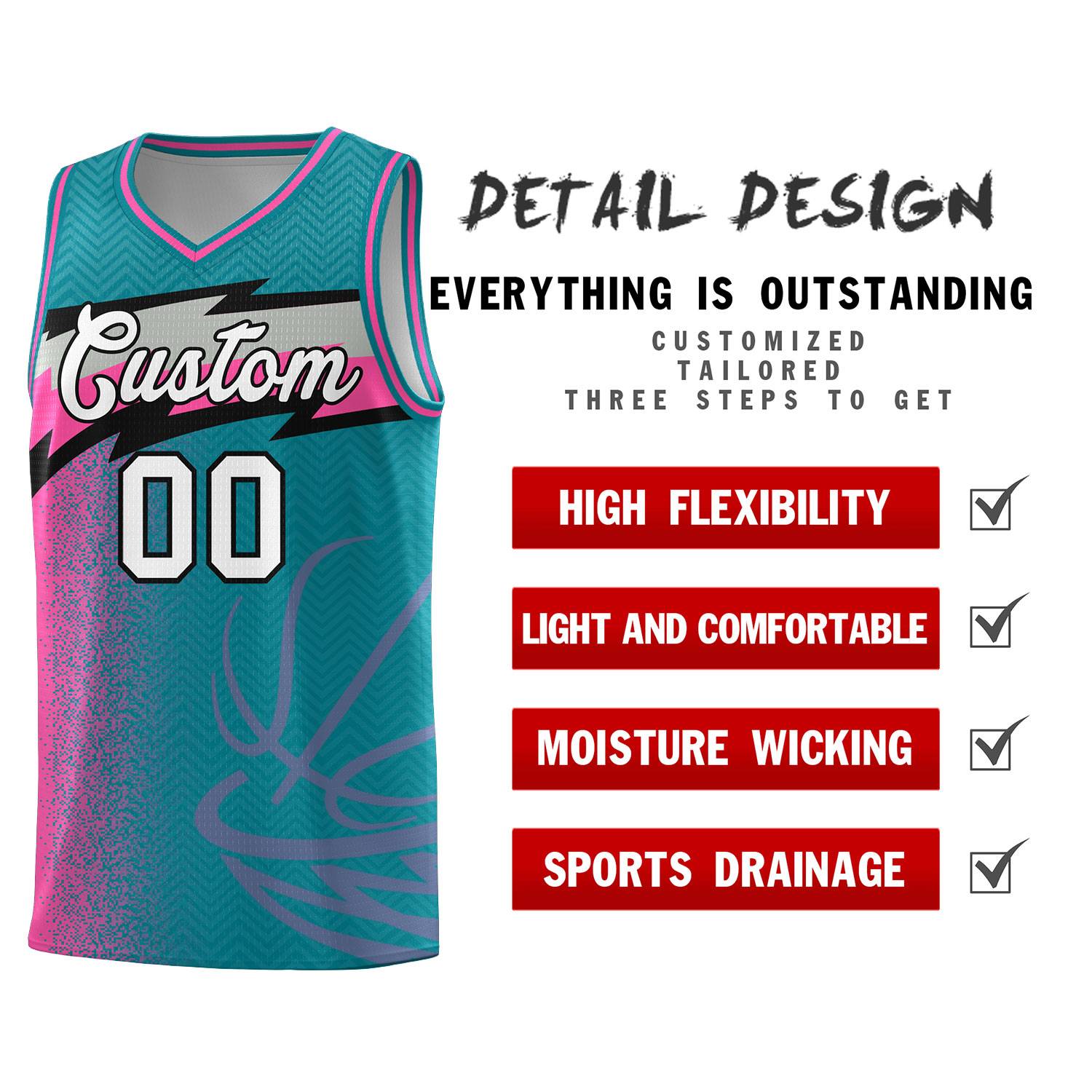 Custom Aqua Dot Scatter Graffiti Pattern Sports Uniform Basketball Jersey