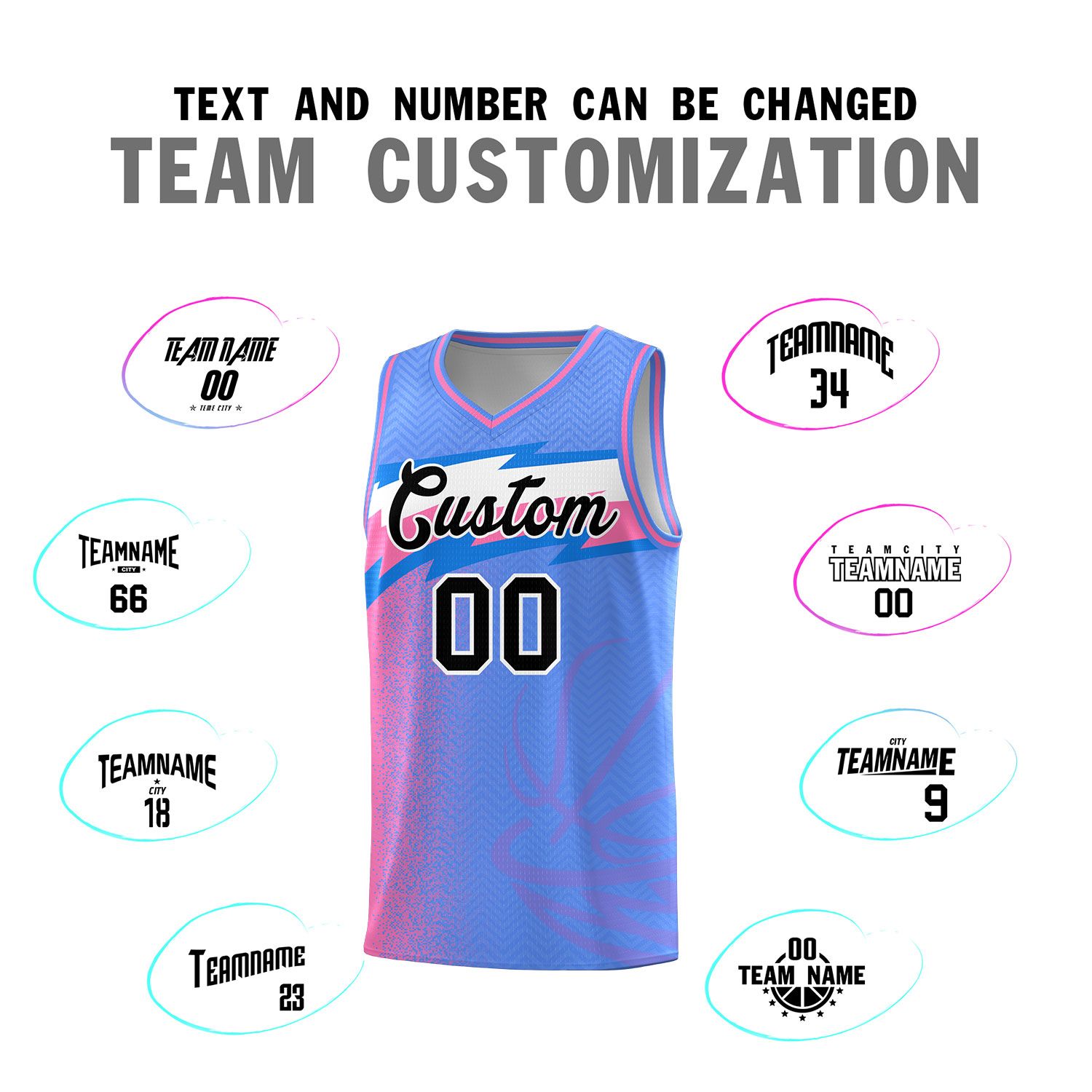 Custom Blue Dot Scatter Graffiti Pattern Sports Uniform Basketball Jersey