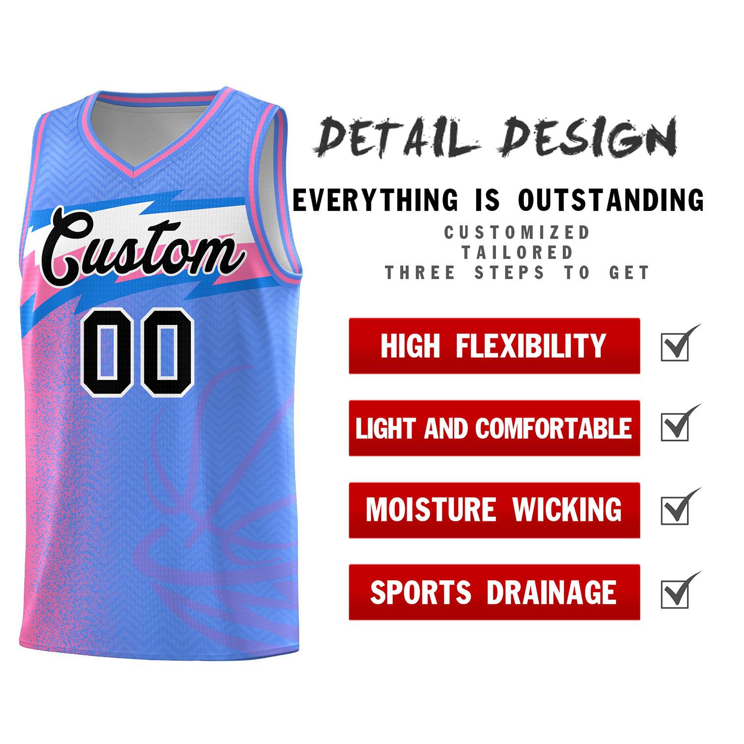 Custom Blue Dot Scatter Graffiti Pattern Sports Uniform Basketball Jersey