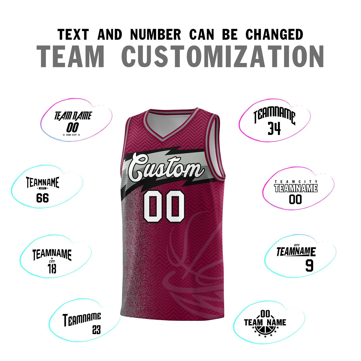 Custom Crimson Dot Scatter Graffiti Pattern Sports Uniform Basketball Jersey