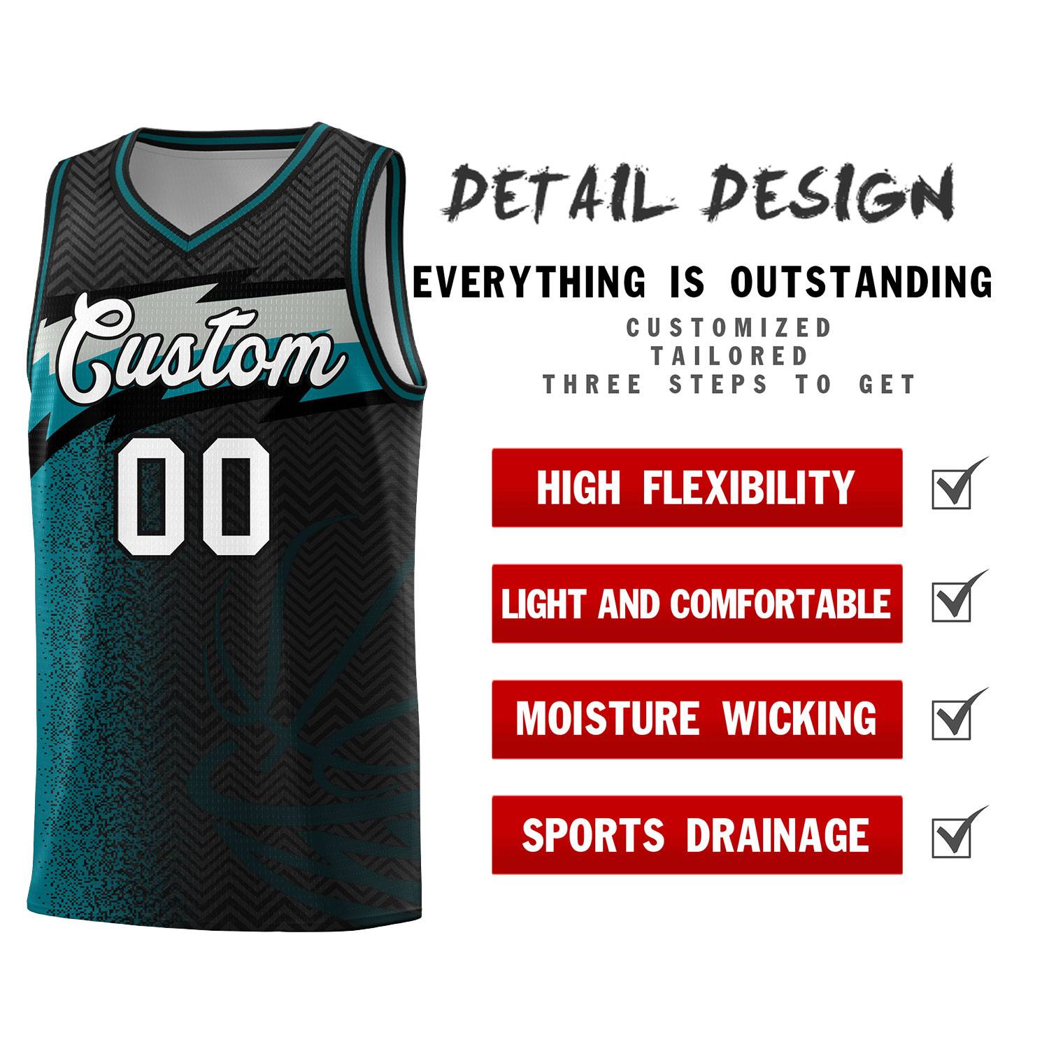 Custom Black Dot Scatter Graffiti Pattern Sports Uniform Basketball Jersey