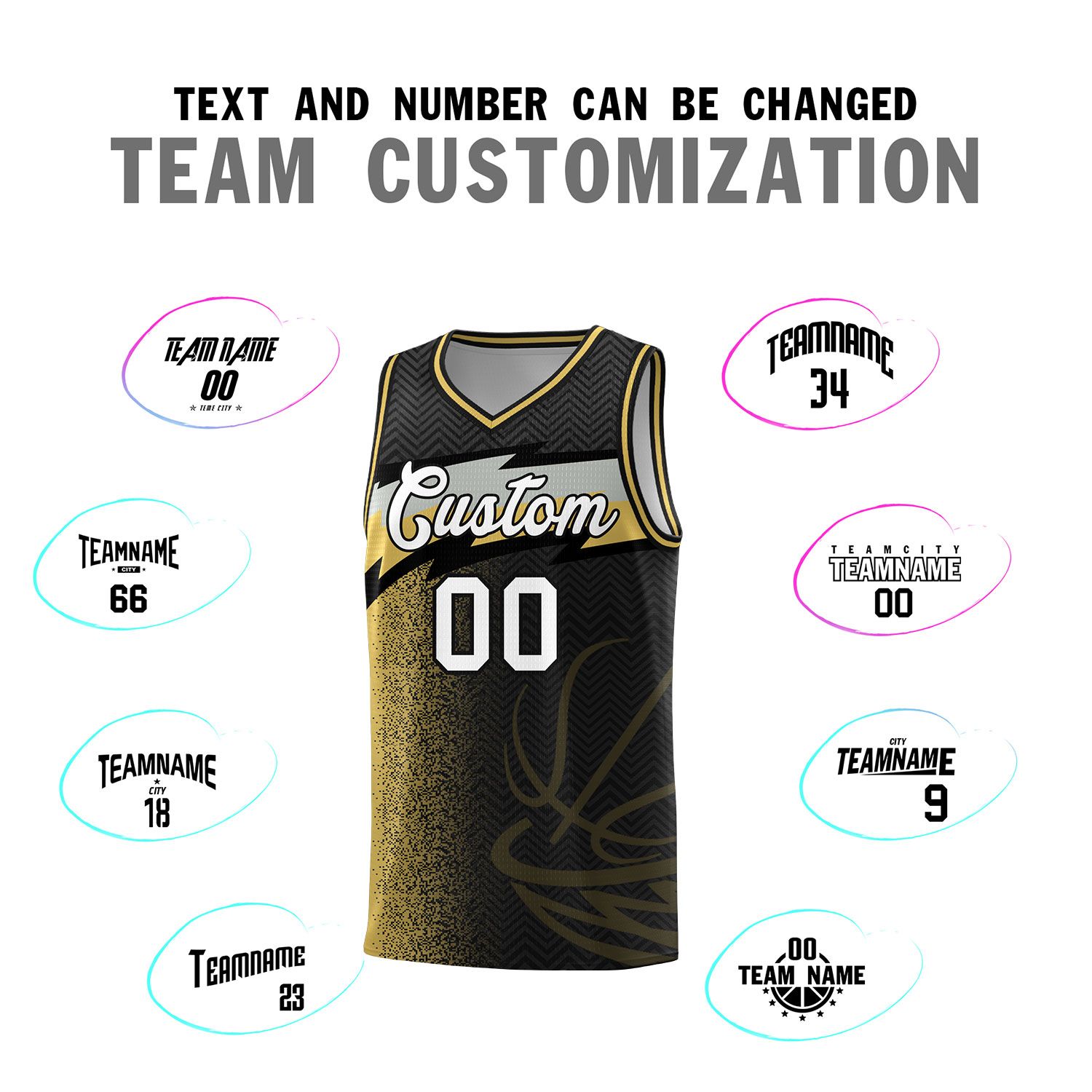 Custom Black Dot Scatter Graffiti Pattern Sports Uniform Basketball Jersey