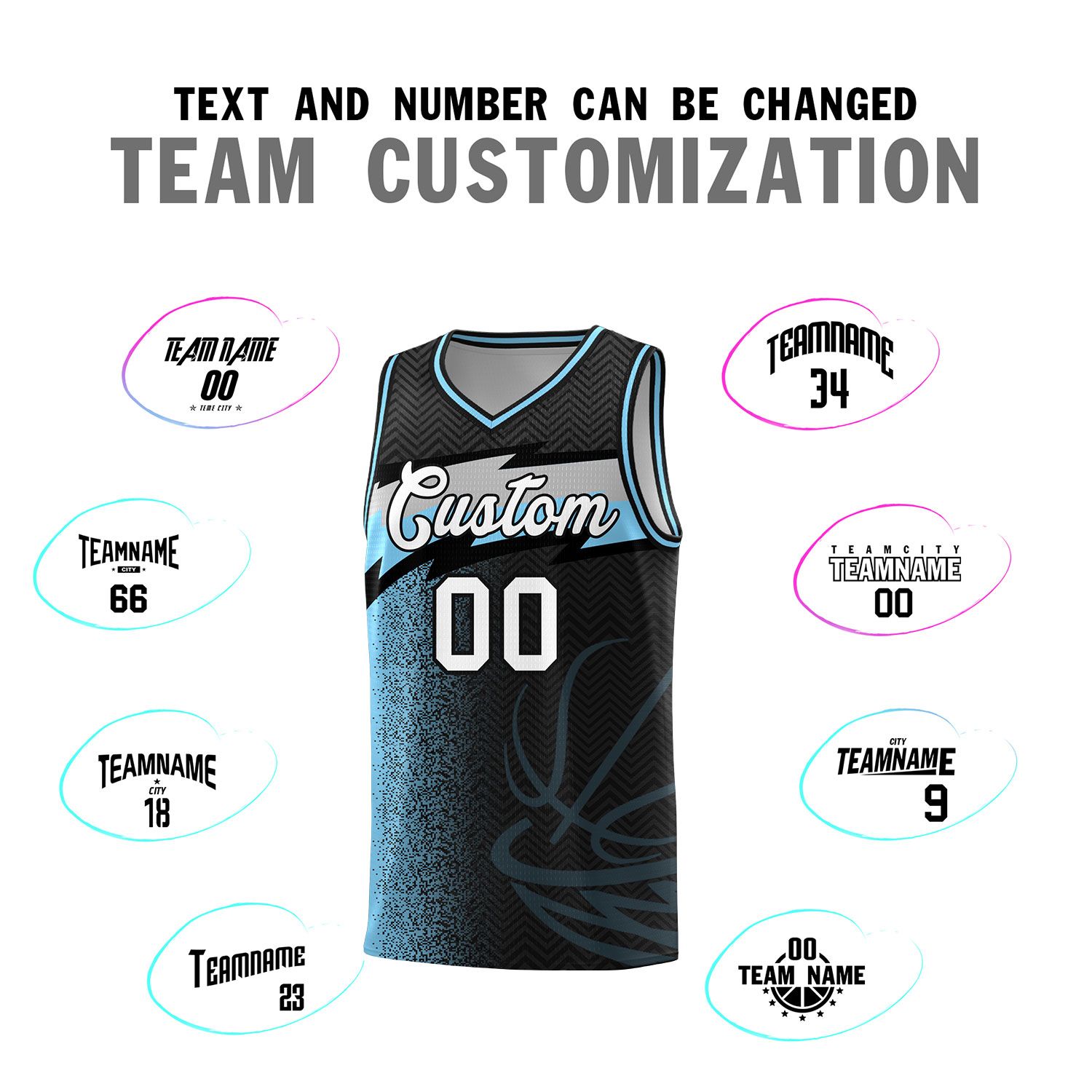 Custom Black Dot Scatter Graffiti Pattern Sports Uniform Basketball Jersey