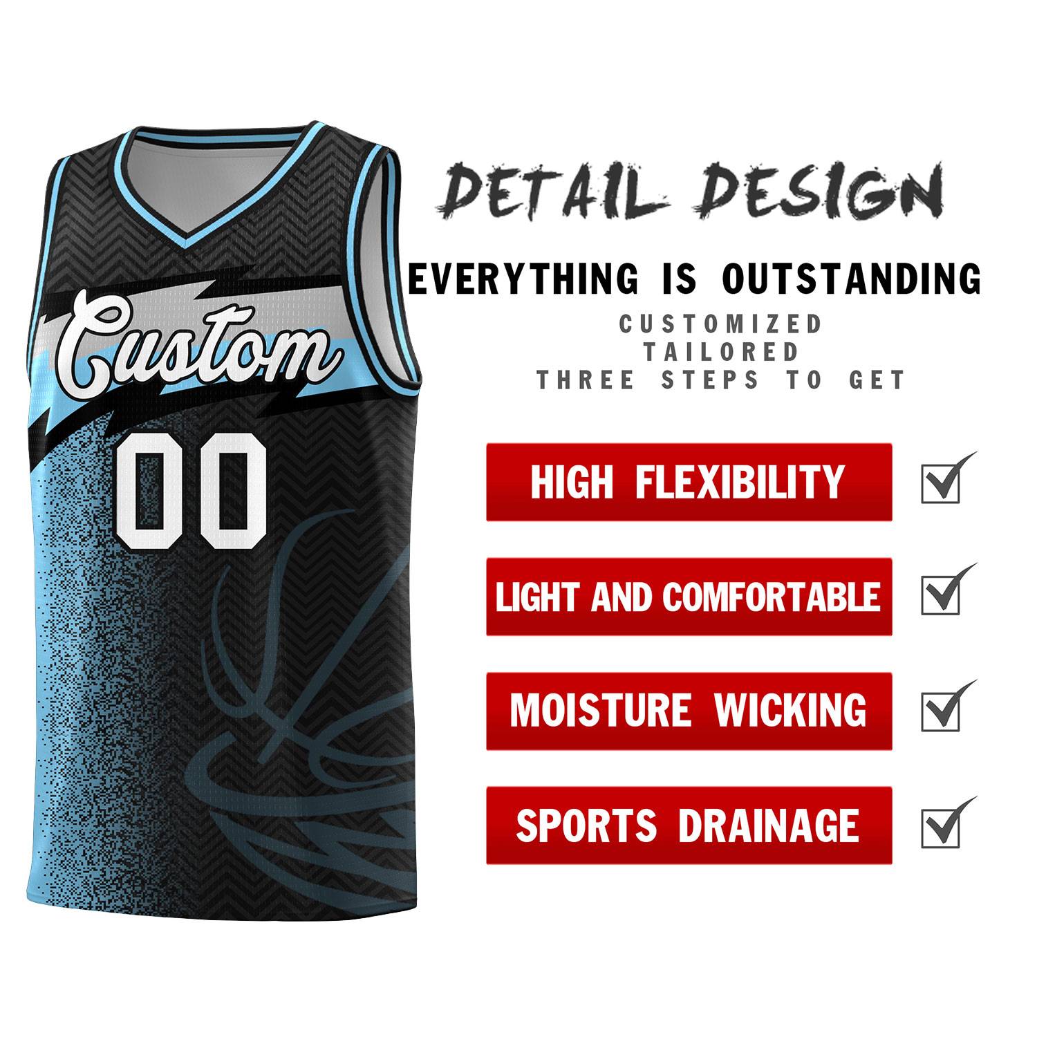 Custom Black Dot Scatter Graffiti Pattern Sports Uniform Basketball Jersey