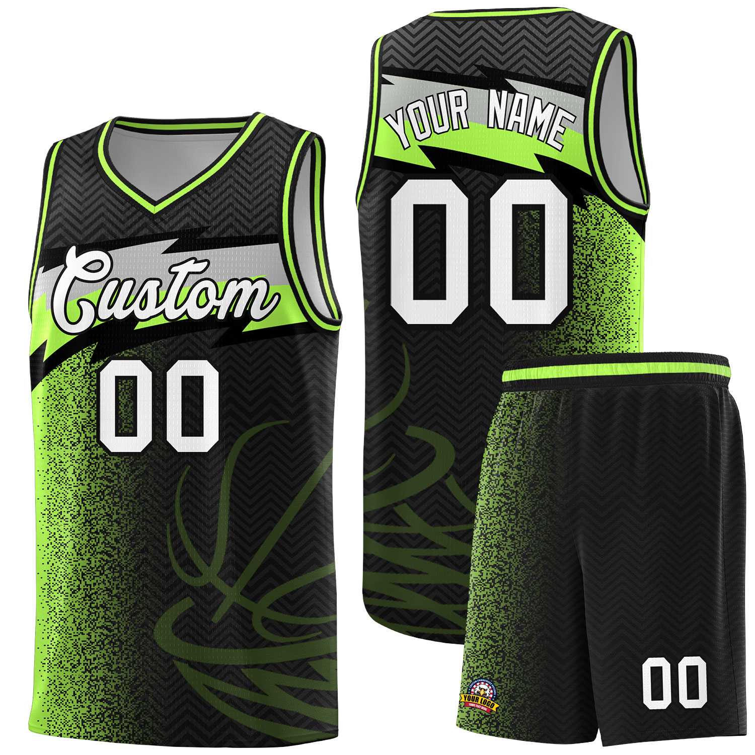 Custom Black Dot Scatter Graffiti Pattern Sports Uniform Basketball Jersey