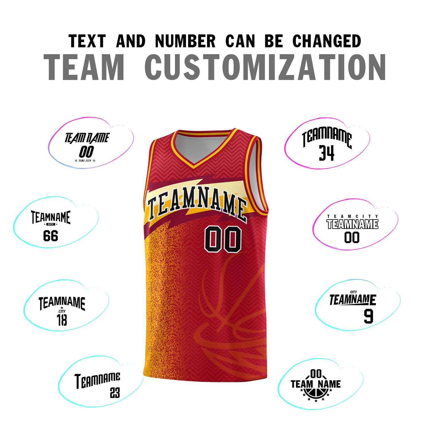 Custom Red Dot Scatter Graffiti Pattern Sports Uniform Basketball Jersey