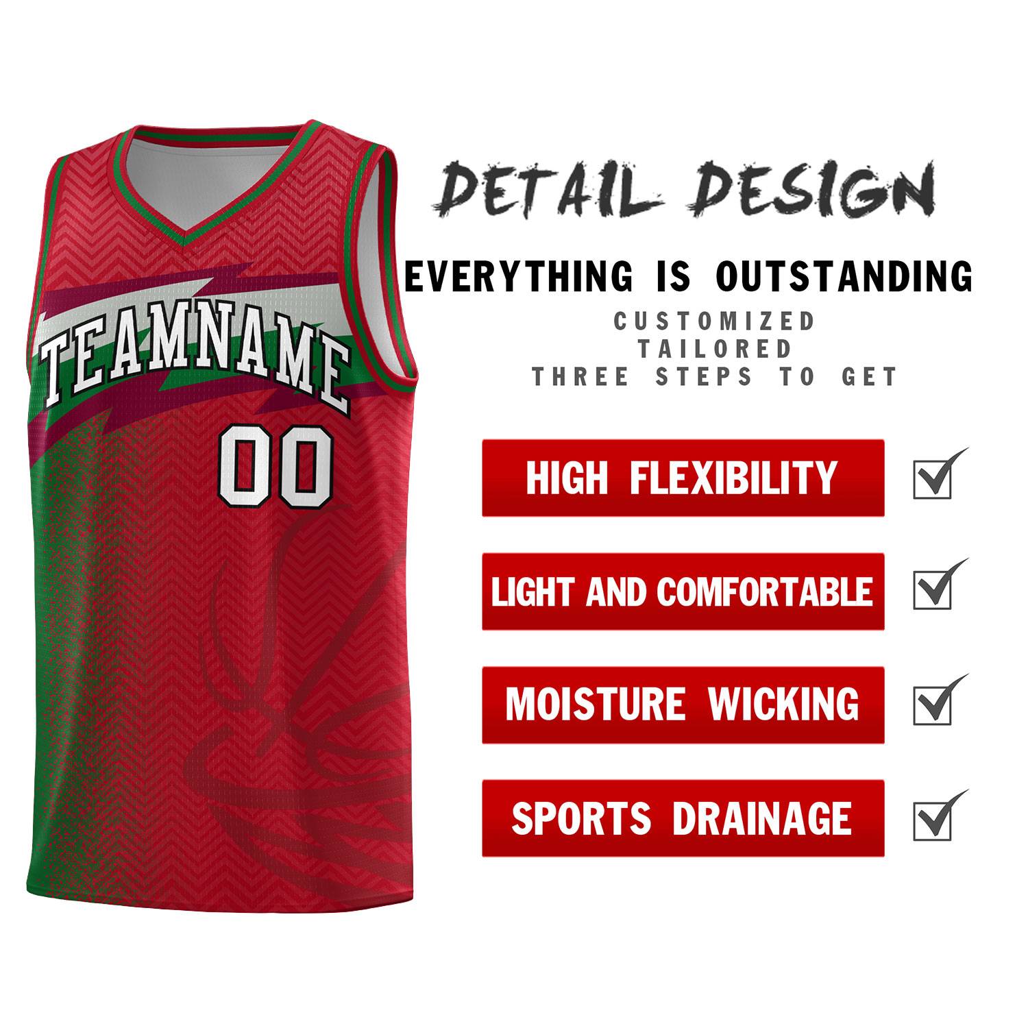 Custom Red Dot Scatter Graffiti Pattern Sports Uniform Basketball Jersey