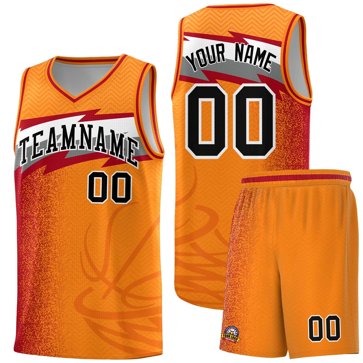 Custom Broncos Orange Dot Scatter Graffiti Pattern Sports Uniform Basketball Jersey