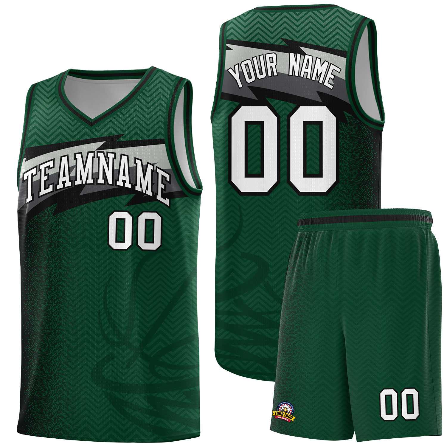 Custom Kelly Green Dot Scatter Graffiti Pattern Sports Uniform Basketball Jersey