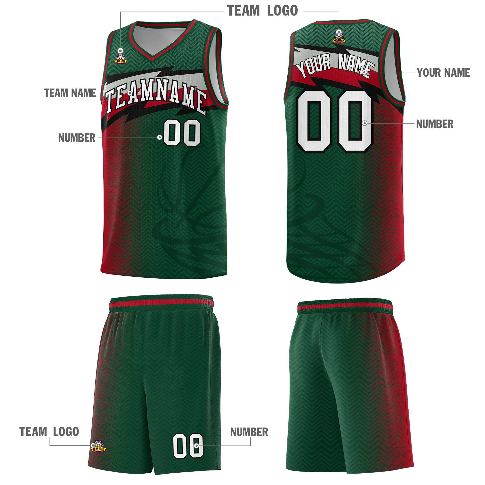 Custom Kelly Green Dot Scatter Graffiti Pattern Sports Uniform Basketball Jersey