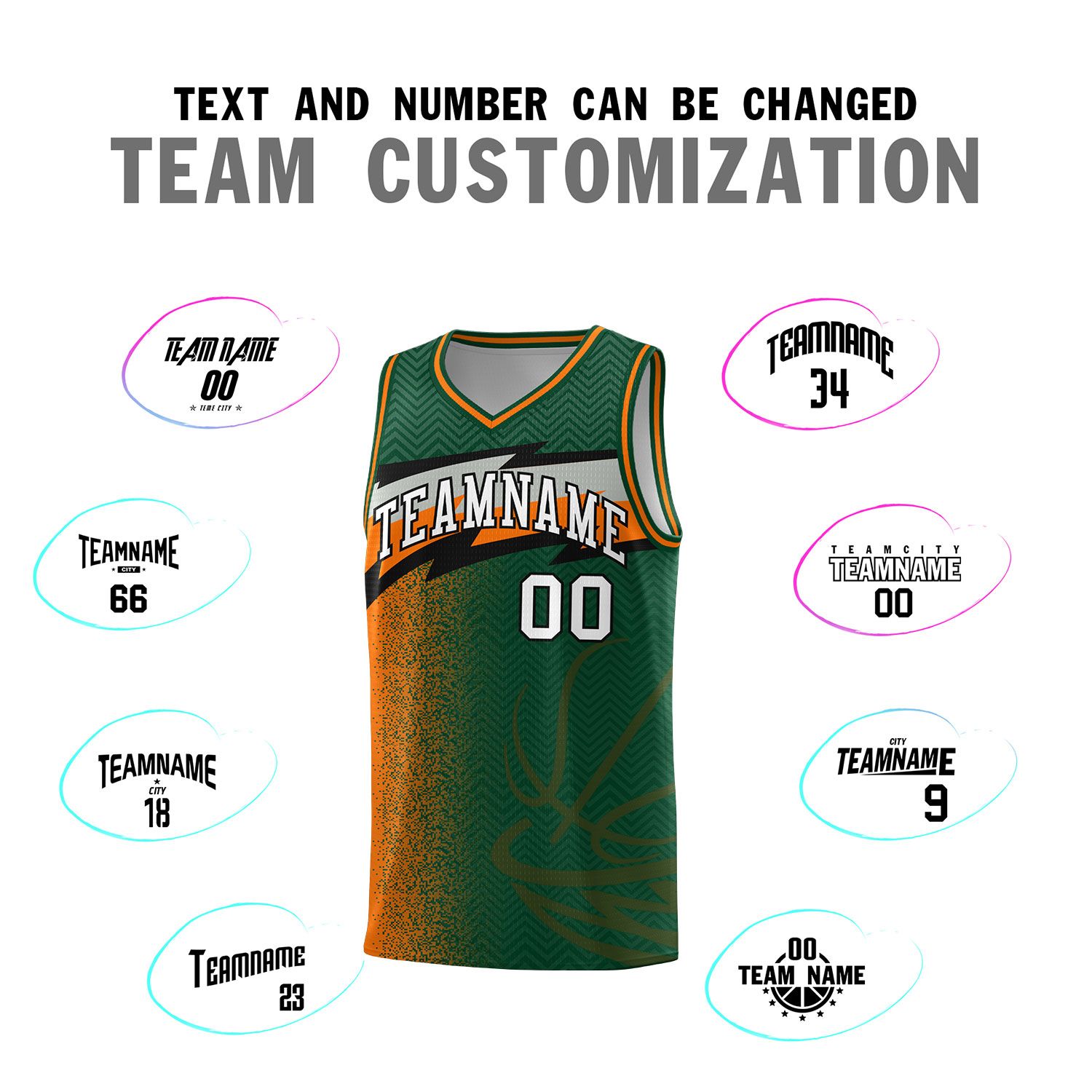 Custom Kelly Green Dot Scatter Graffiti Pattern Sports Uniform Basketball Jersey