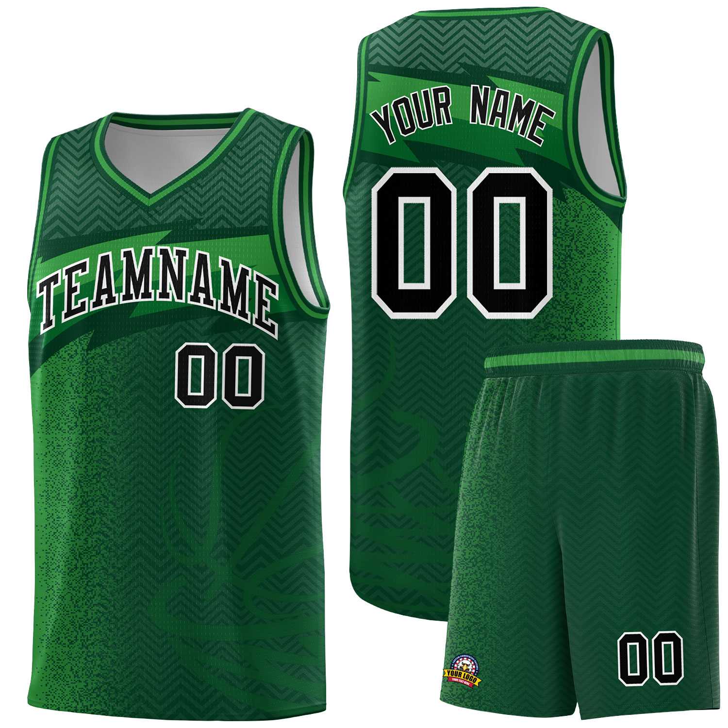 Custom Kelly Green Dot Scatter Graffiti Pattern Sports Uniform Basketball Jersey