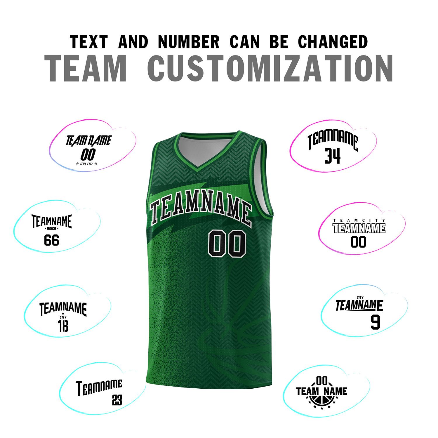 Custom Kelly Green Dot Scatter Graffiti Pattern Sports Uniform Basketball Jersey