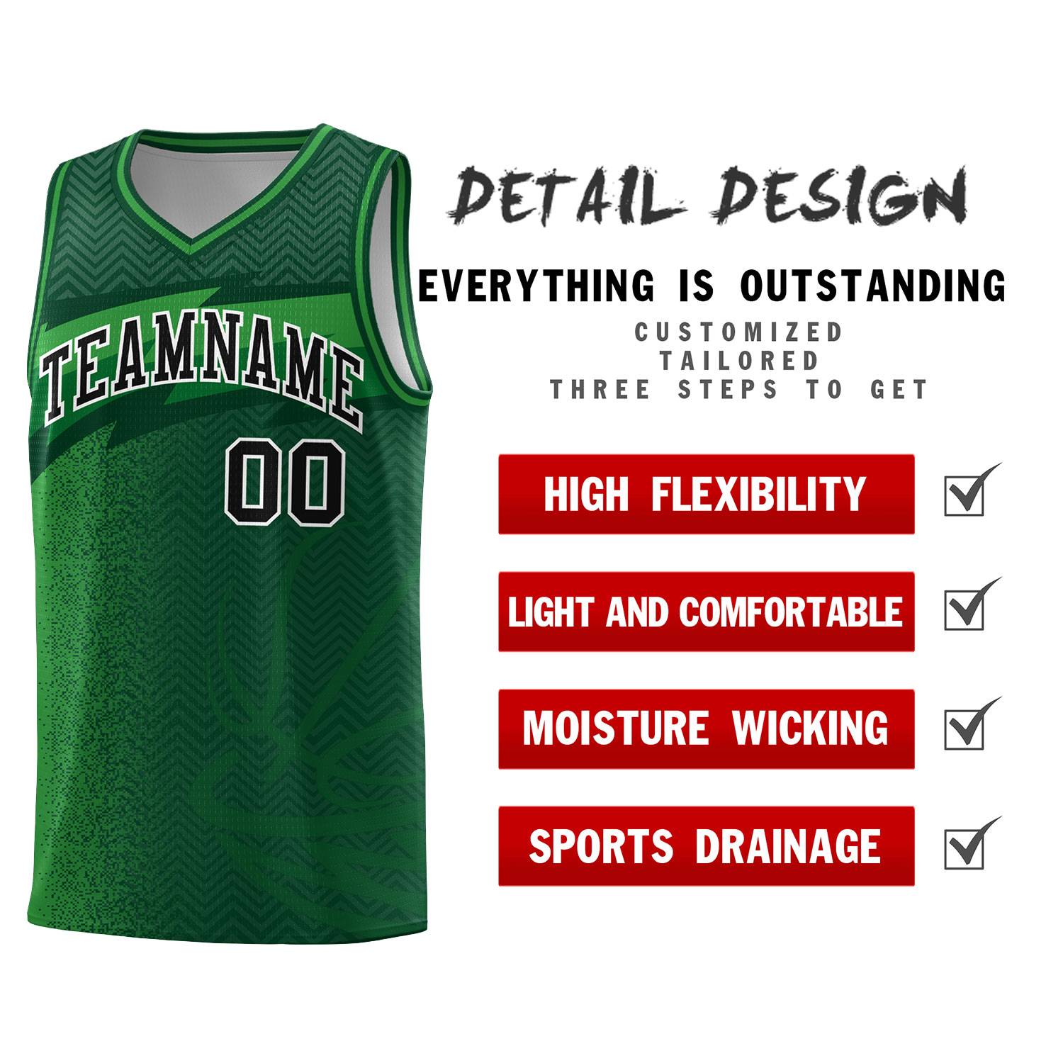 Custom Kelly Green Dot Scatter Graffiti Pattern Sports Uniform Basketball Jersey