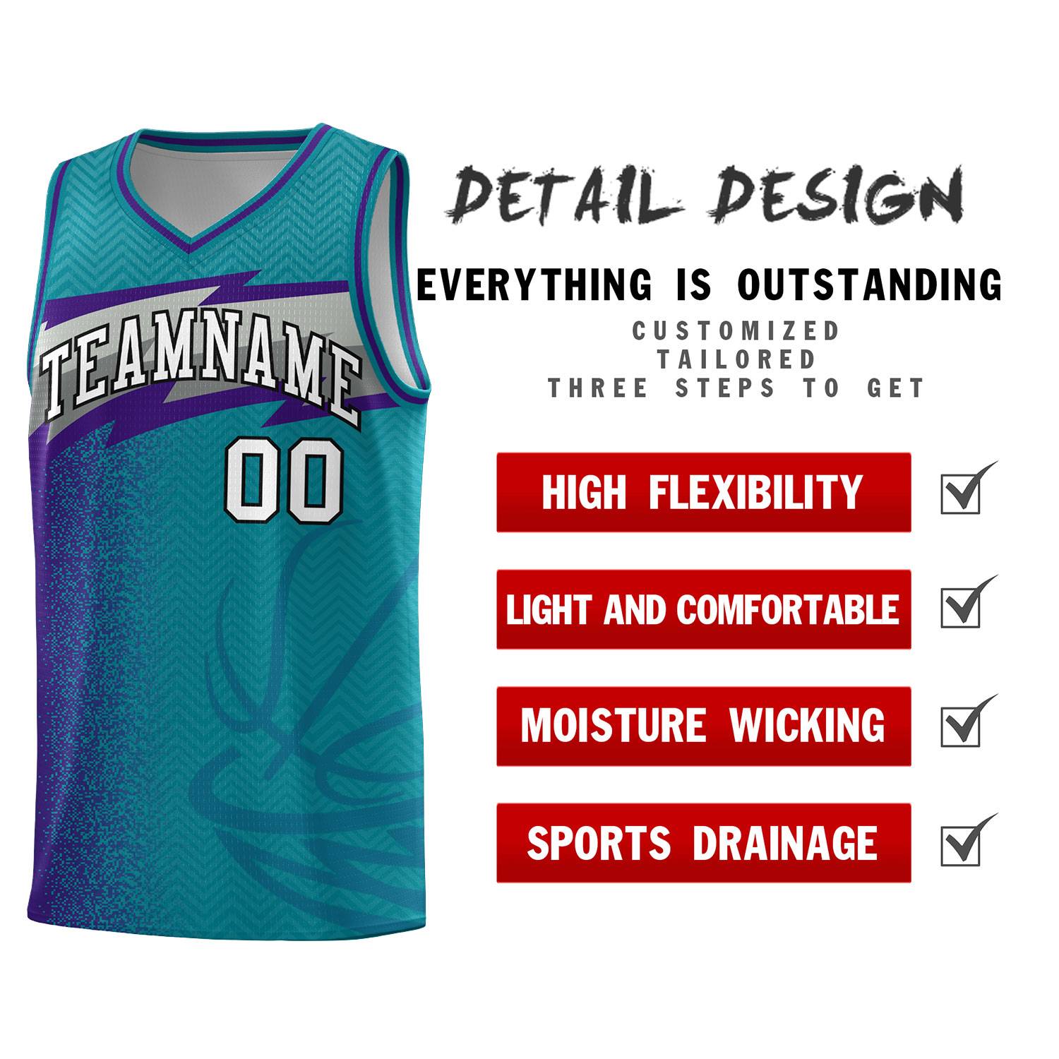 Custom Aqua Dot Scatter Graffiti Pattern Sports Uniform Basketball Jersey