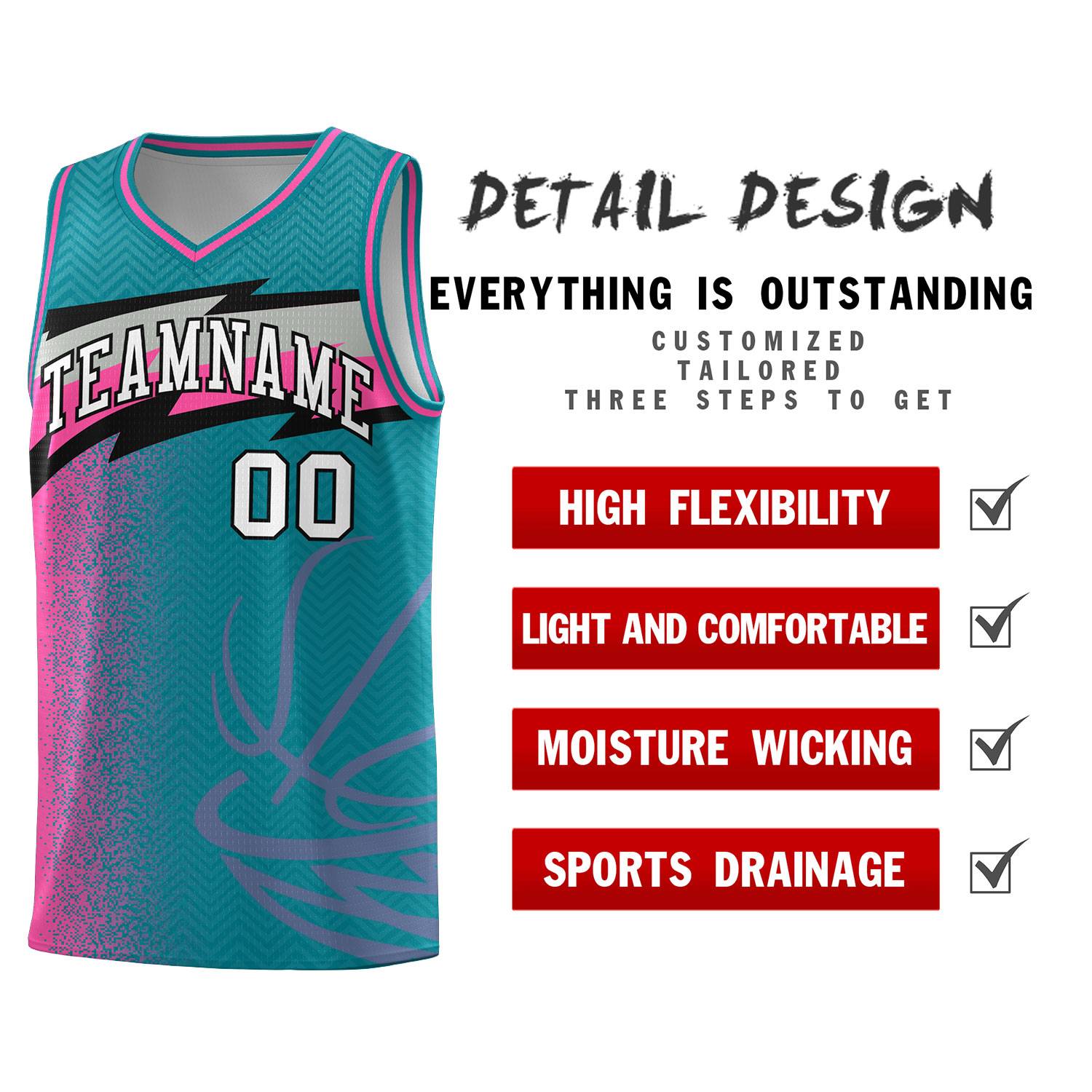 Custom Aqua Dot Scatter Graffiti Pattern Sports Uniform Basketball Jersey