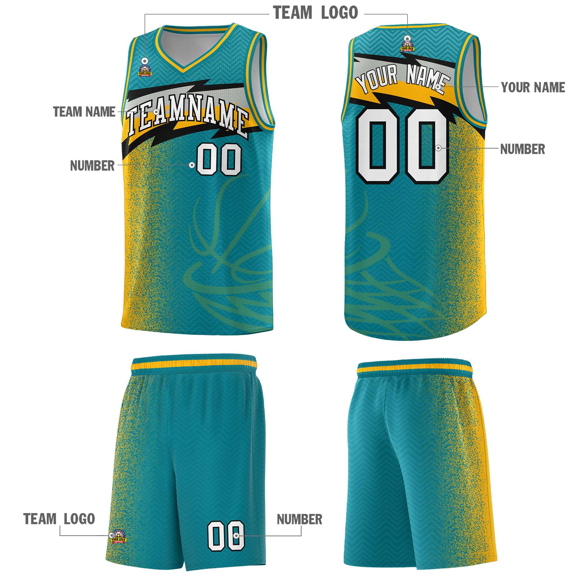 Custom Aqua Dot Scatter Graffiti Pattern Sports Uniform Basketball Jersey