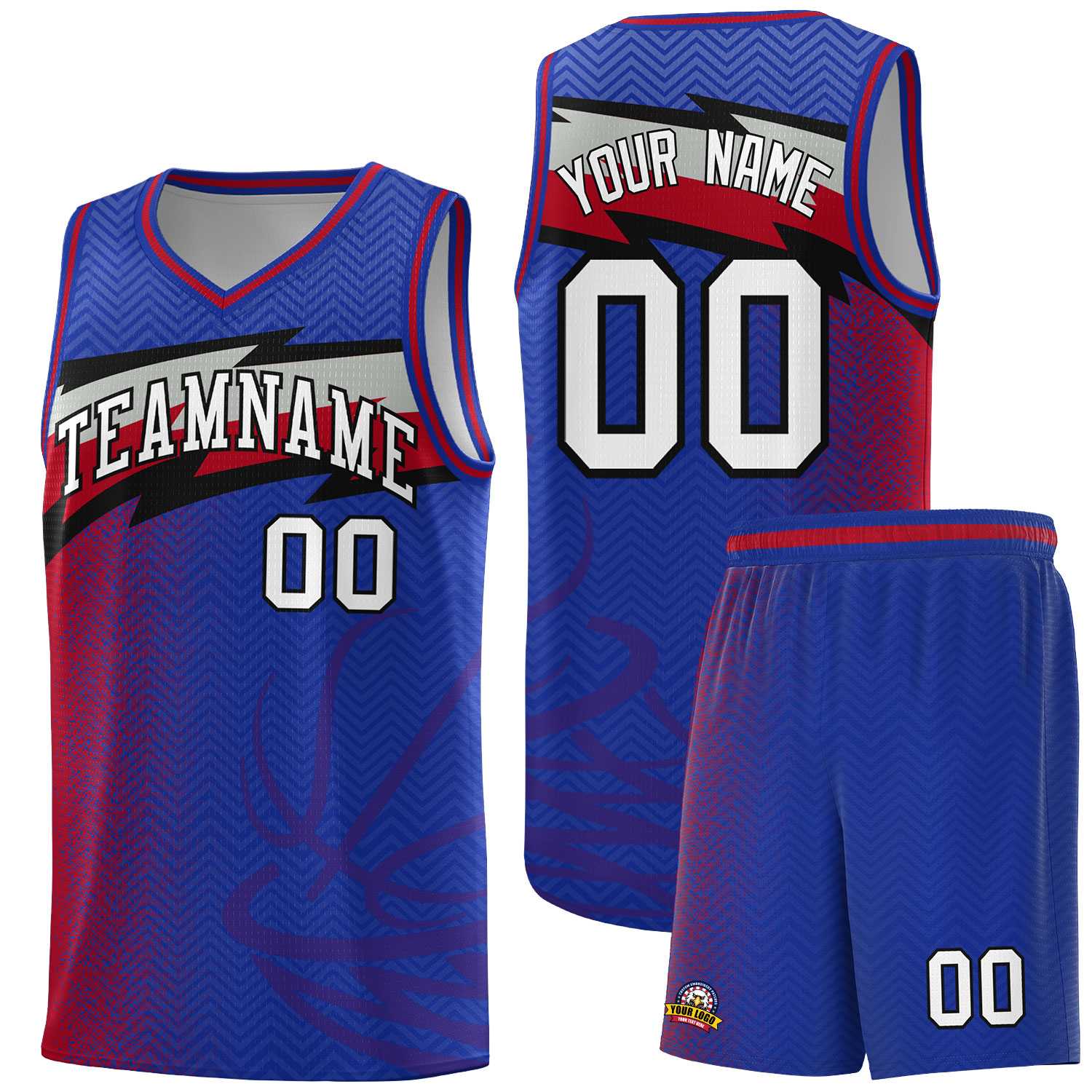 Custom Royal Dot Scatter Graffiti Pattern Sports Uniform Basketball Jersey