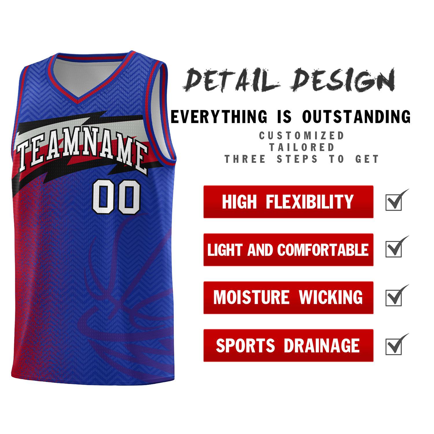 Custom Royal Dot Scatter Graffiti Pattern Sports Uniform Basketball Jersey