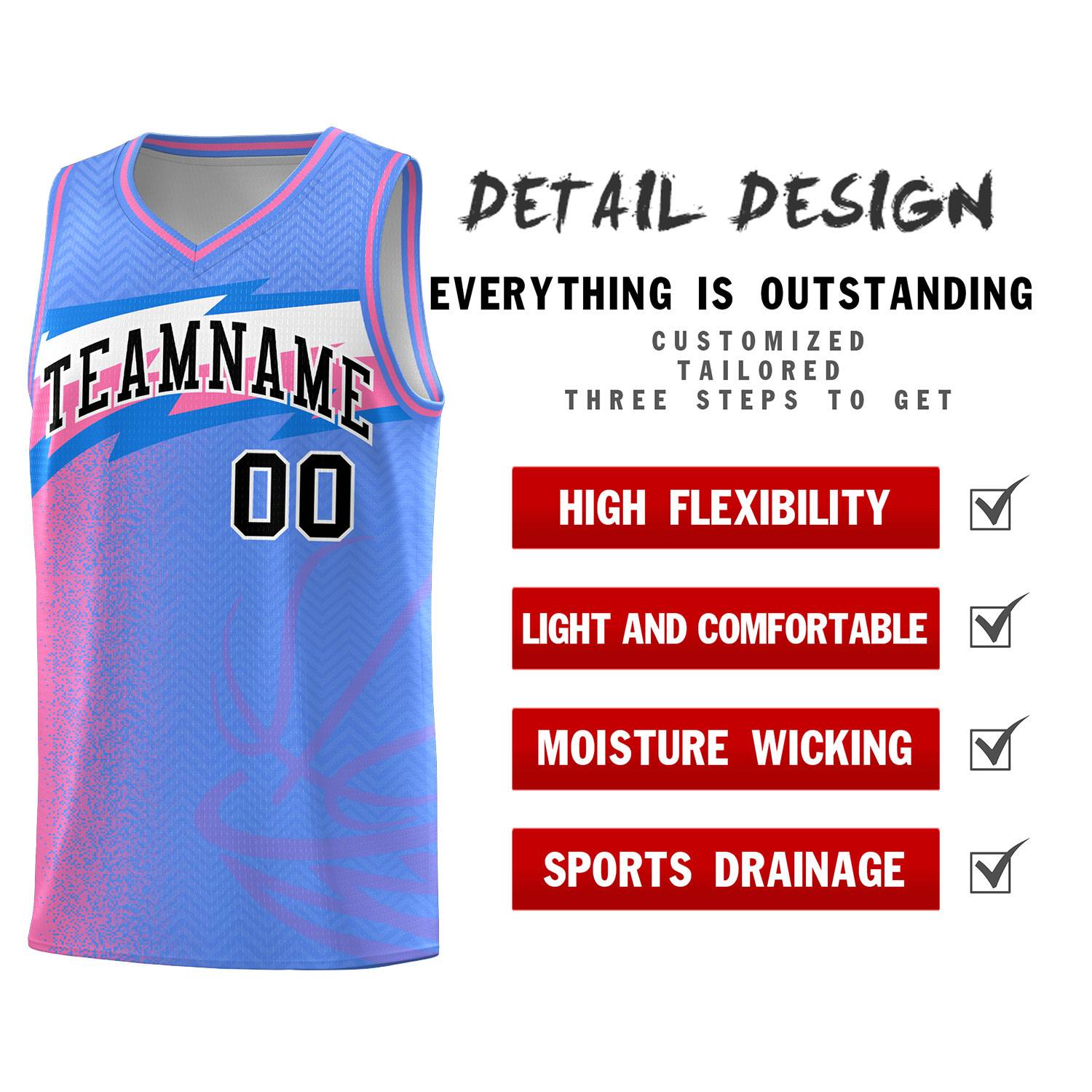 Custom Blue Dot Scatter Graffiti Pattern Sports Uniform Basketball Jersey