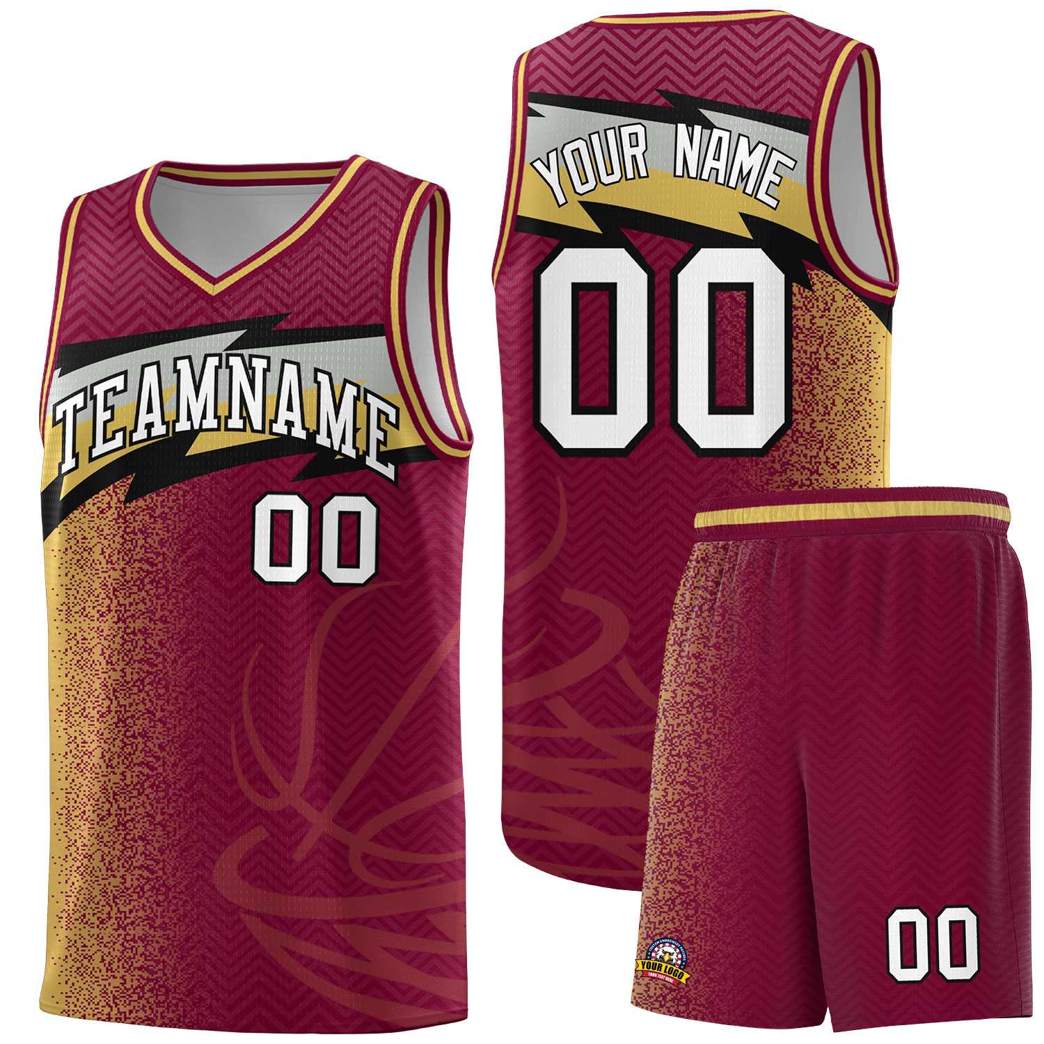 Custom Crimson Dot Scatter Graffiti Pattern Sports Uniform Basketball Jersey