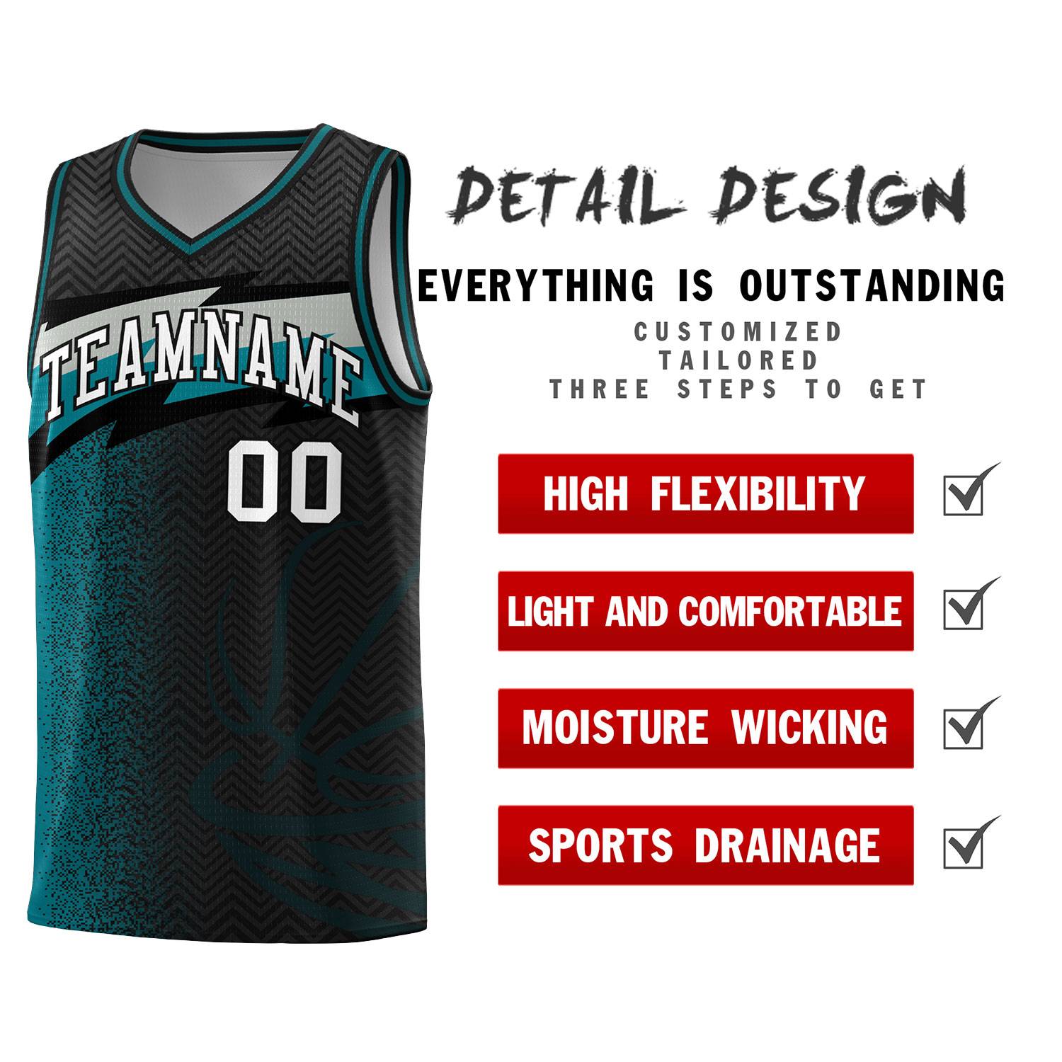 Custom Black Dot Scatter Graffiti Pattern Sports Uniform Basketball Jersey