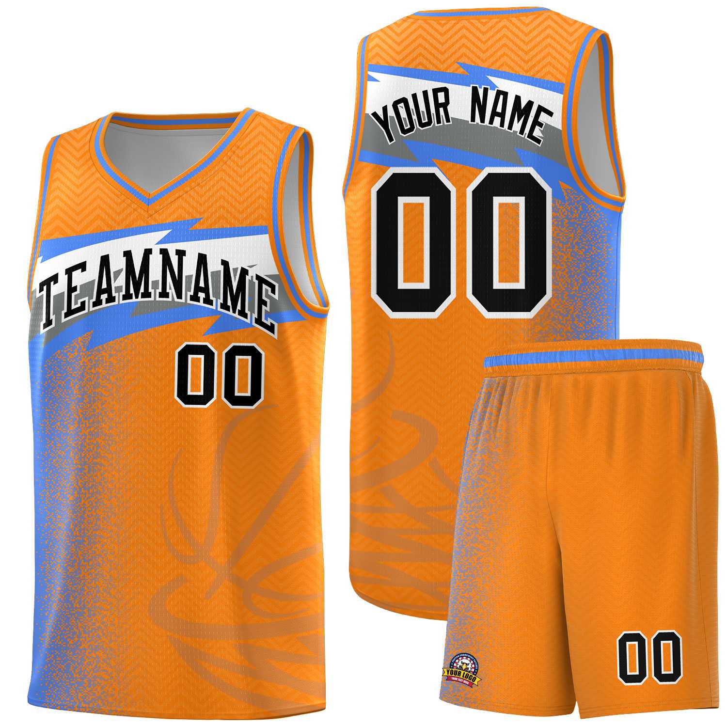 Custom Broncos Orange Dot Scatter Graffiti Pattern Sports Uniform Basketball Jersey