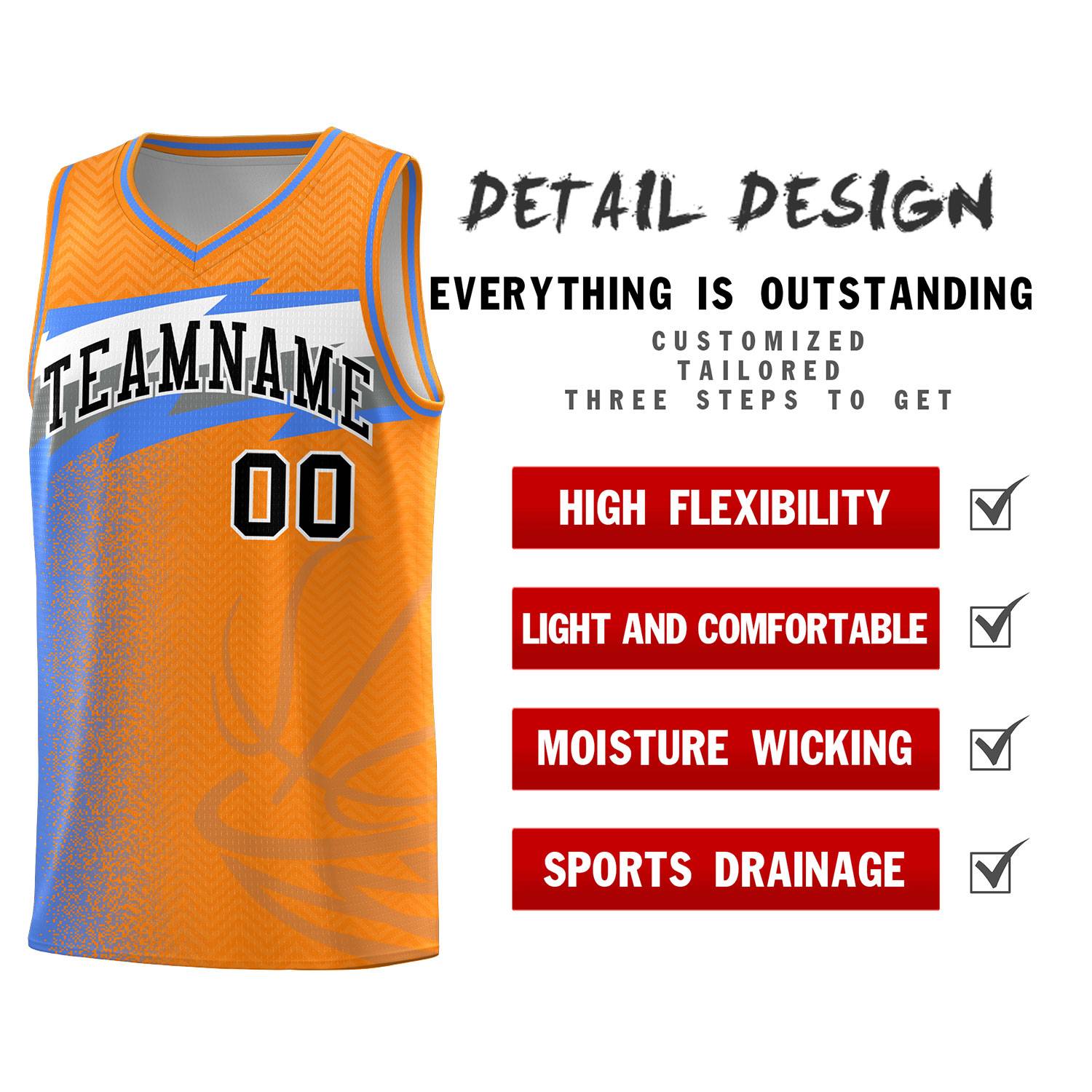 Custom Broncos Orange Dot Scatter Graffiti Pattern Sports Uniform Basketball Jersey