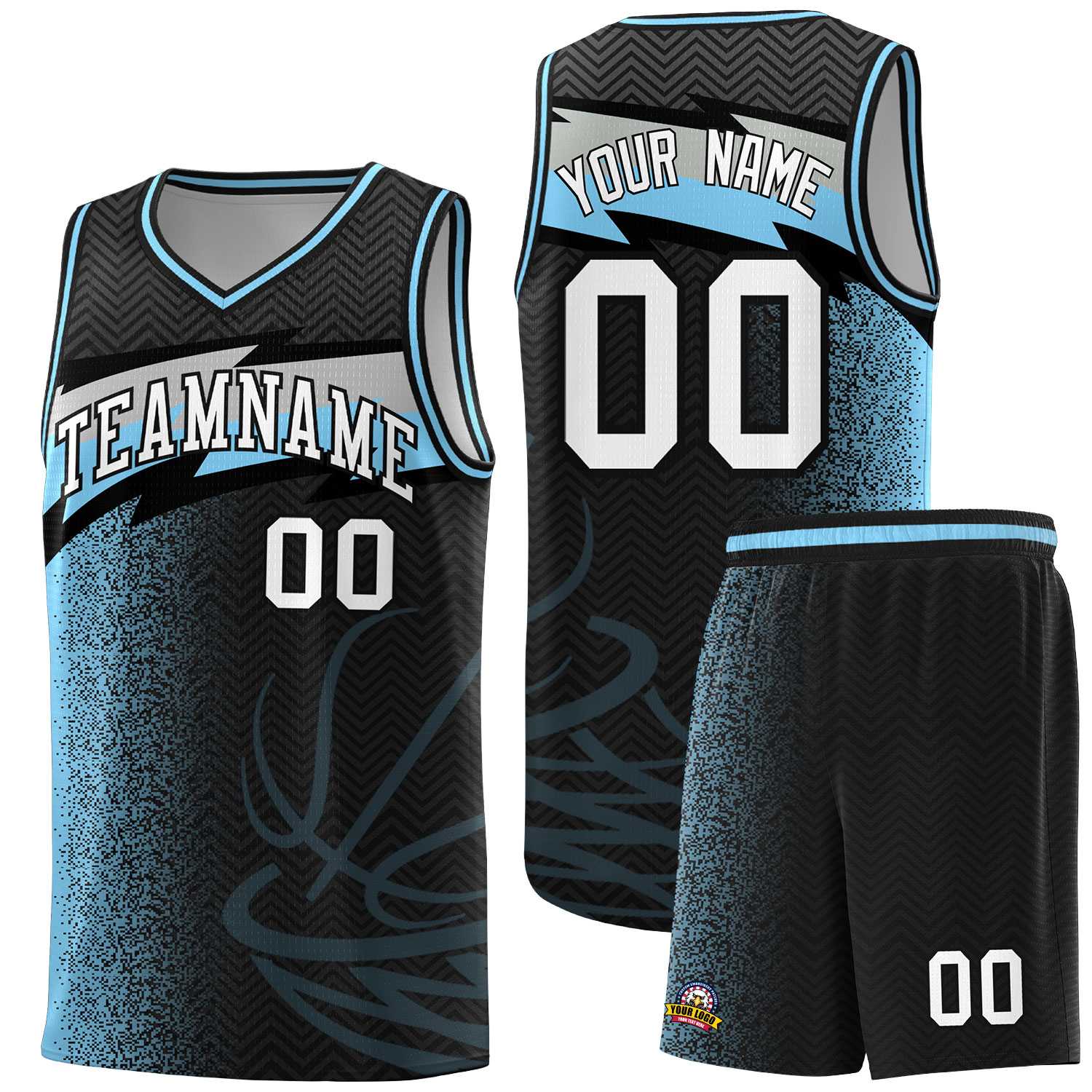 Custom Black Dot Scatter Graffiti Pattern Sports Uniform Basketball Jersey