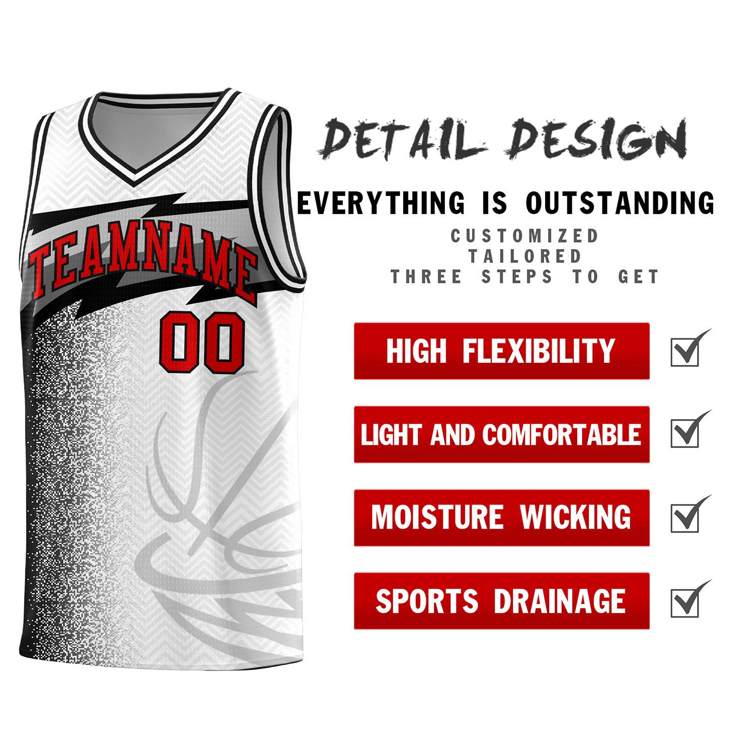 Custom White Dot Scatter Graffiti Pattern Sports Uniform Basketball Jersey