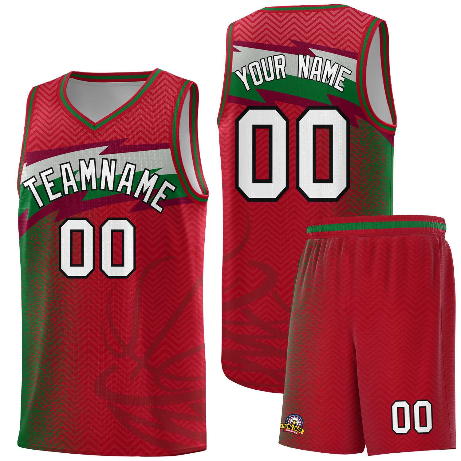 Custom Red Dot Scatter Graffiti Pattern Sports Uniform Basketball Jersey