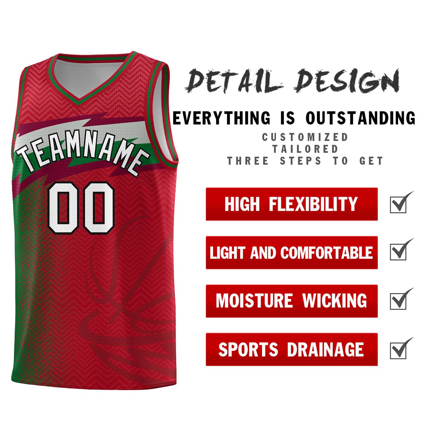 Custom Red Dot Scatter Graffiti Pattern Sports Uniform Basketball Jersey