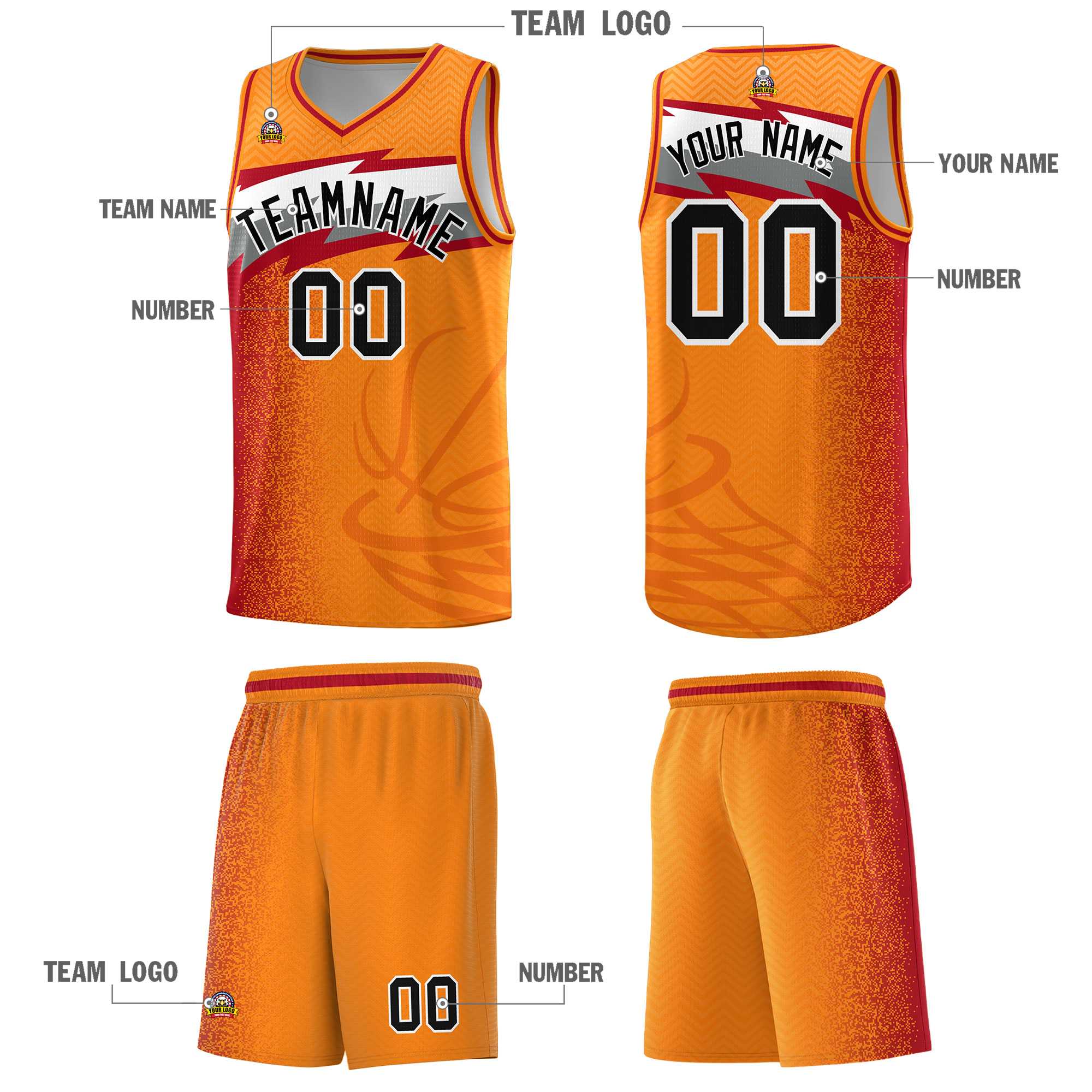 Custom Broncos Orange Dot Scatter Graffiti Pattern Sports Uniform Basketball Jersey