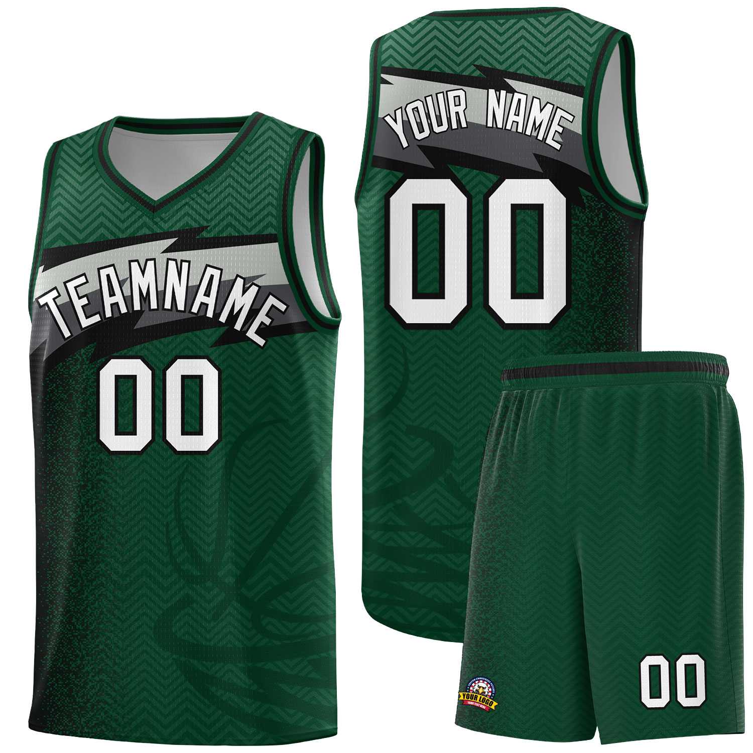 Custom Kelly Green Dot Scatter Graffiti Pattern Sports Uniform Basketball Jersey