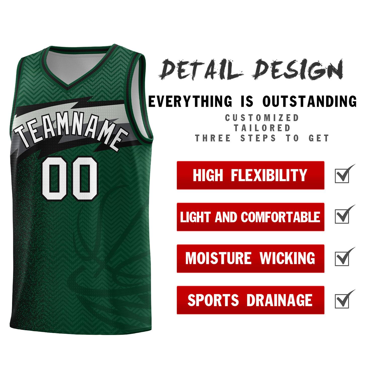 Custom Kelly Green Dot Scatter Graffiti Pattern Sports Uniform Basketball Jersey