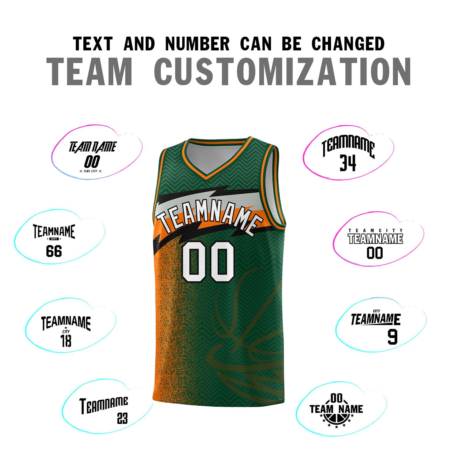 Custom Kelly Green Dot Scatter Graffiti Pattern Sports Uniform Basketball Jersey