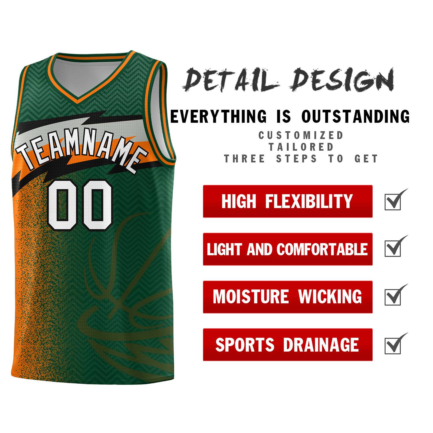 Custom Kelly Green Dot Scatter Graffiti Pattern Sports Uniform Basketball Jersey