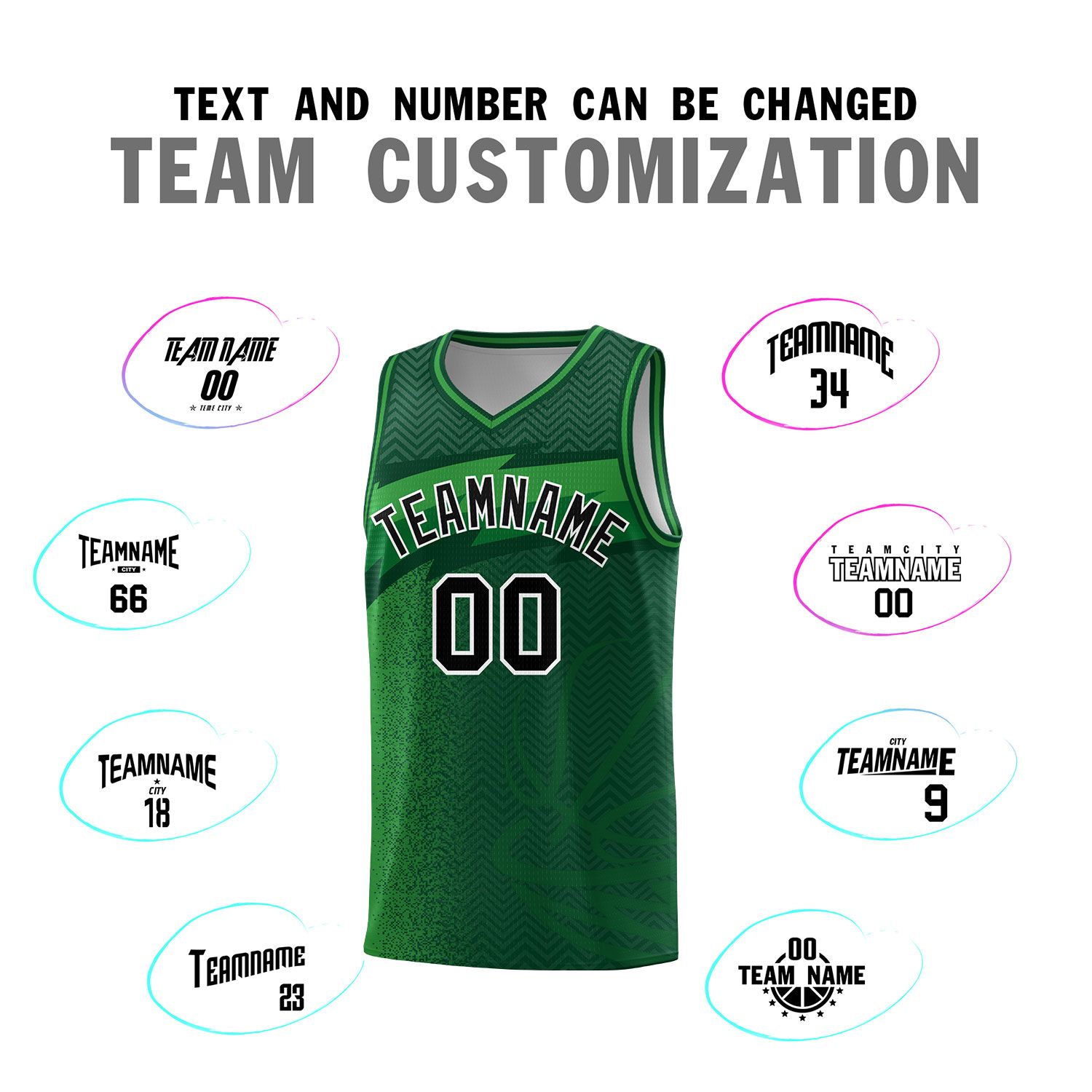 Custom Kelly Green Dot Scatter Graffiti Pattern Sports Uniform Basketball Jersey